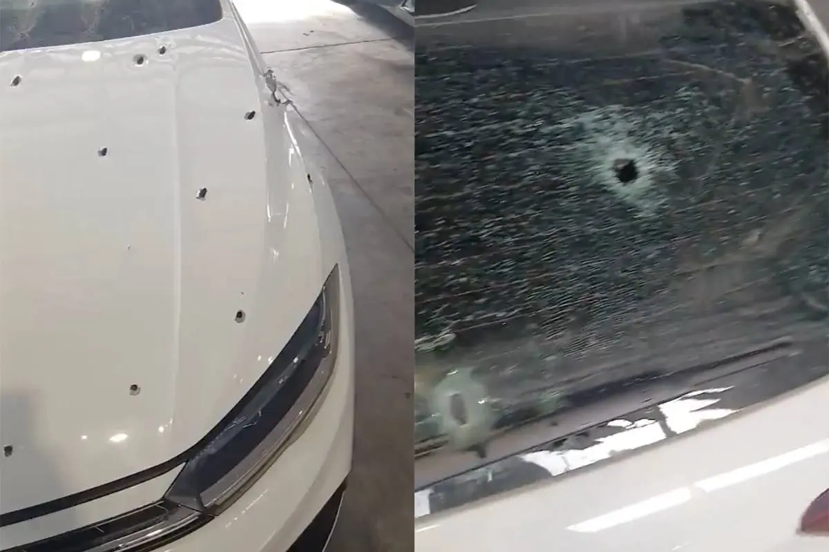 Auto in Zuid-Afrika zit onder de kogelgaten