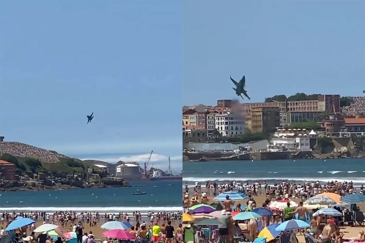 🛬 Spaanse straaljager vliegt bijna publiek in tijdens airshow – alles op video