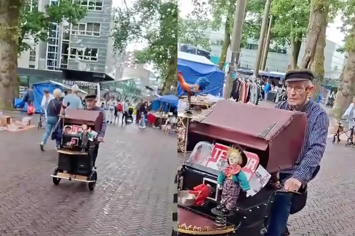 Straatmuzikant gooit oude Duitse mars erin op markt in Emmen, en nu kijkt heel internet mee