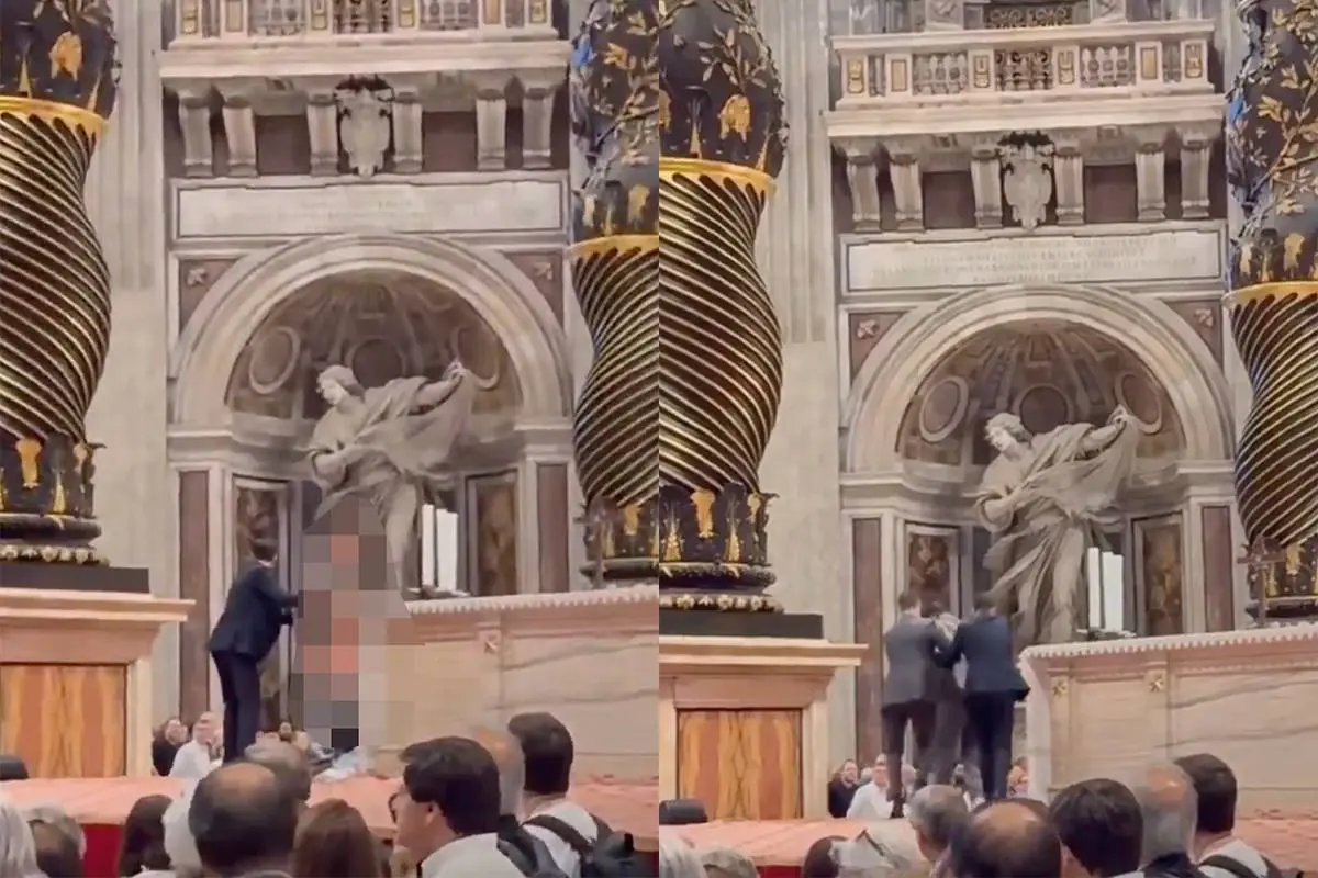 Toerist klimt op altaar in Vaticaanstad en plast midden in Sint-Pietersbasiliek 😳
