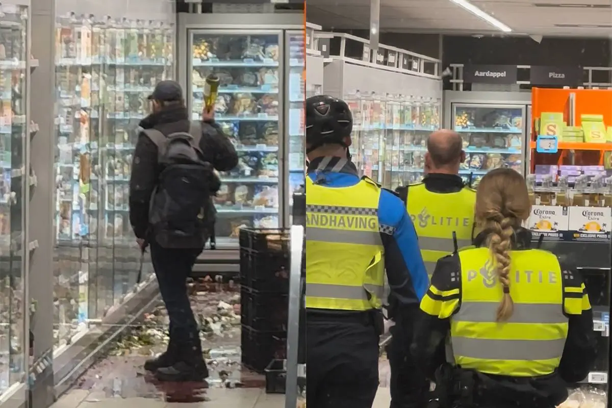 Man sloopt Albert Heijn in Leeuwarden: politie grijpt in