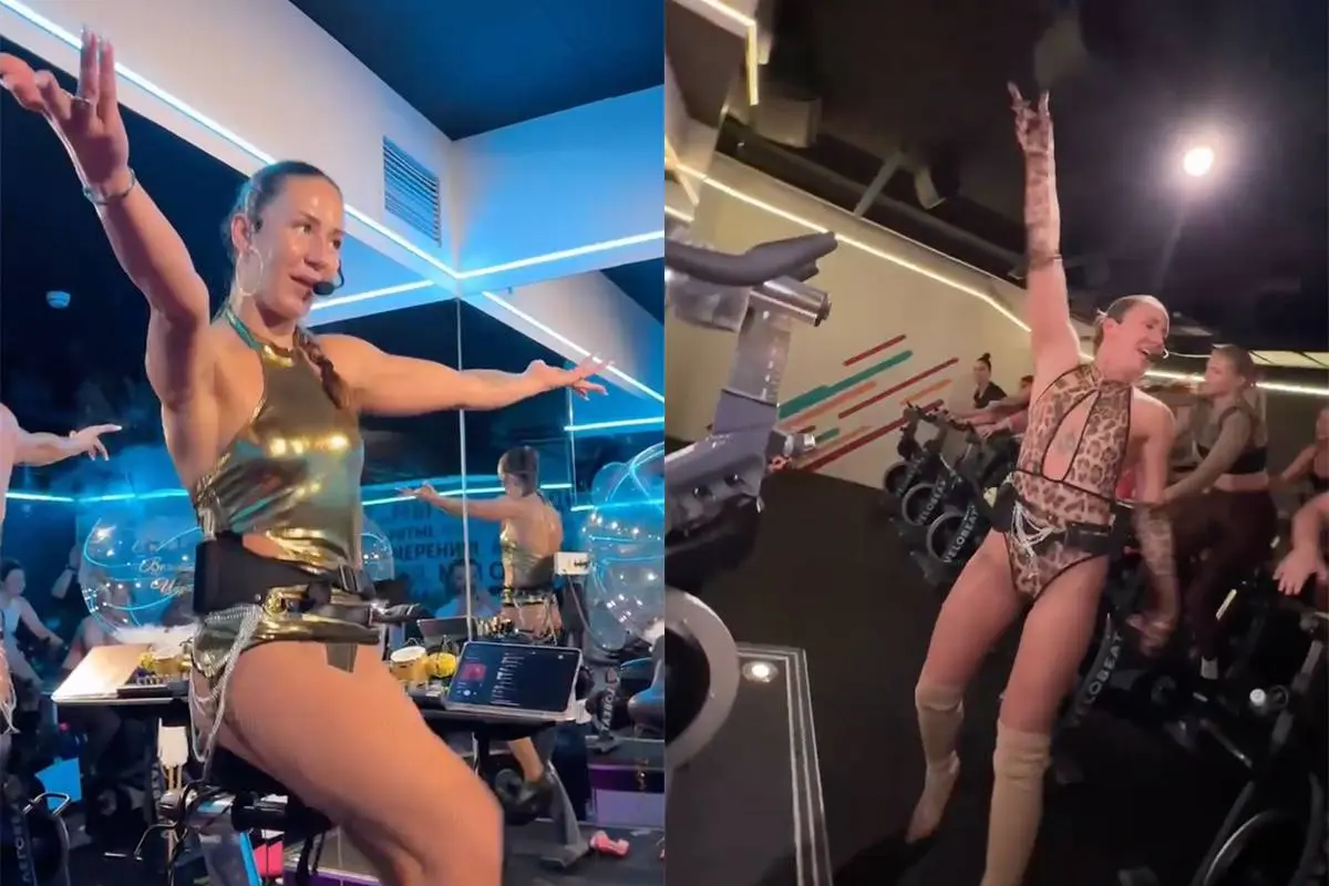 Irina pakt haar spinninglessen net even anders aan