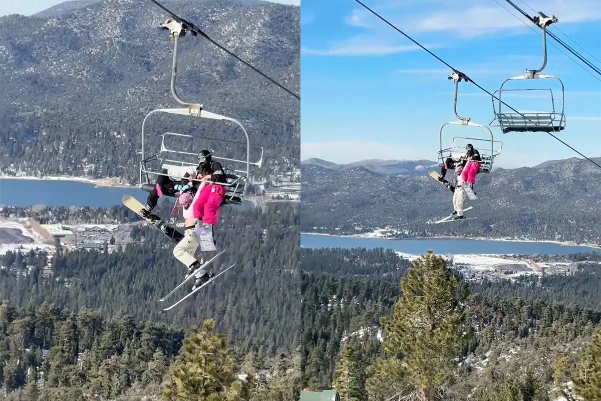 Grapje in skilift loopt compleet uit de hand