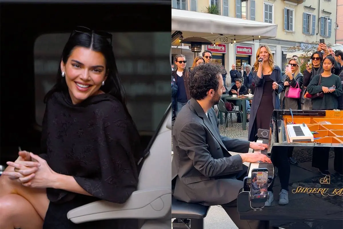 Kendall Jenner vraagt pianist om Born Slippy te spelen en plein in Milaan verandert in spontane flashmob