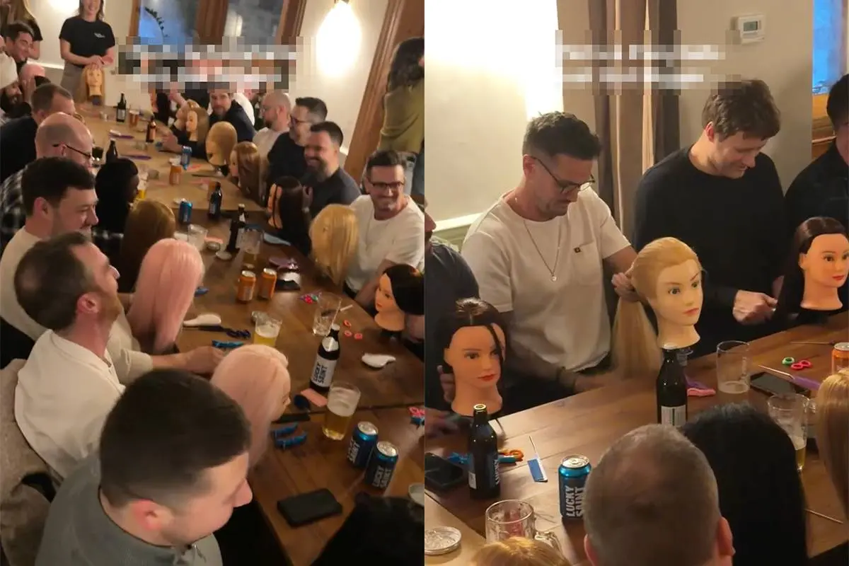Vaders leren vlechten met een biertje erbij