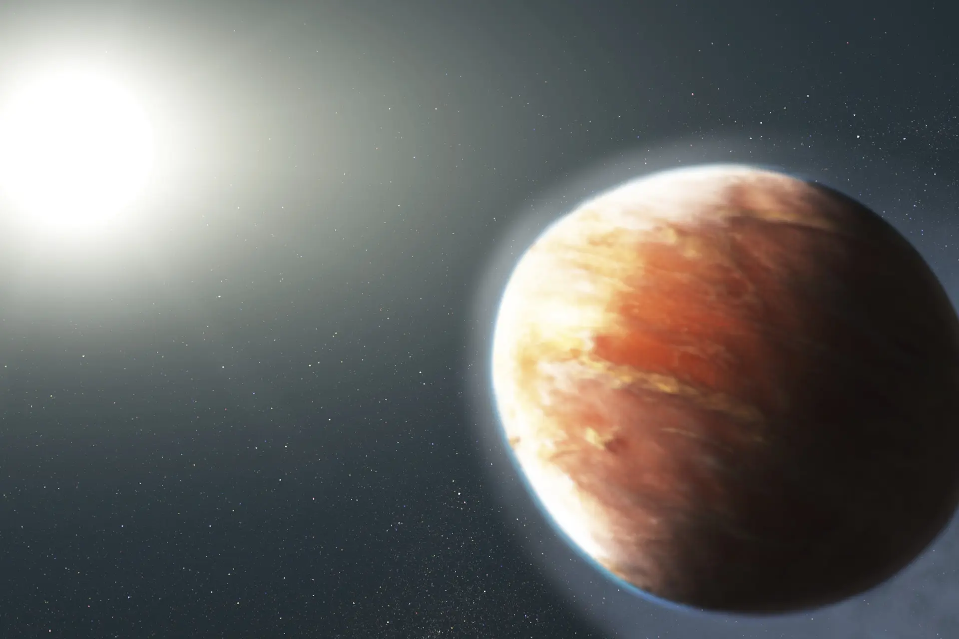 Exoplaneet ontdekt waar het mogelijk vloeibare edelstenen regent uit wolken van metaal