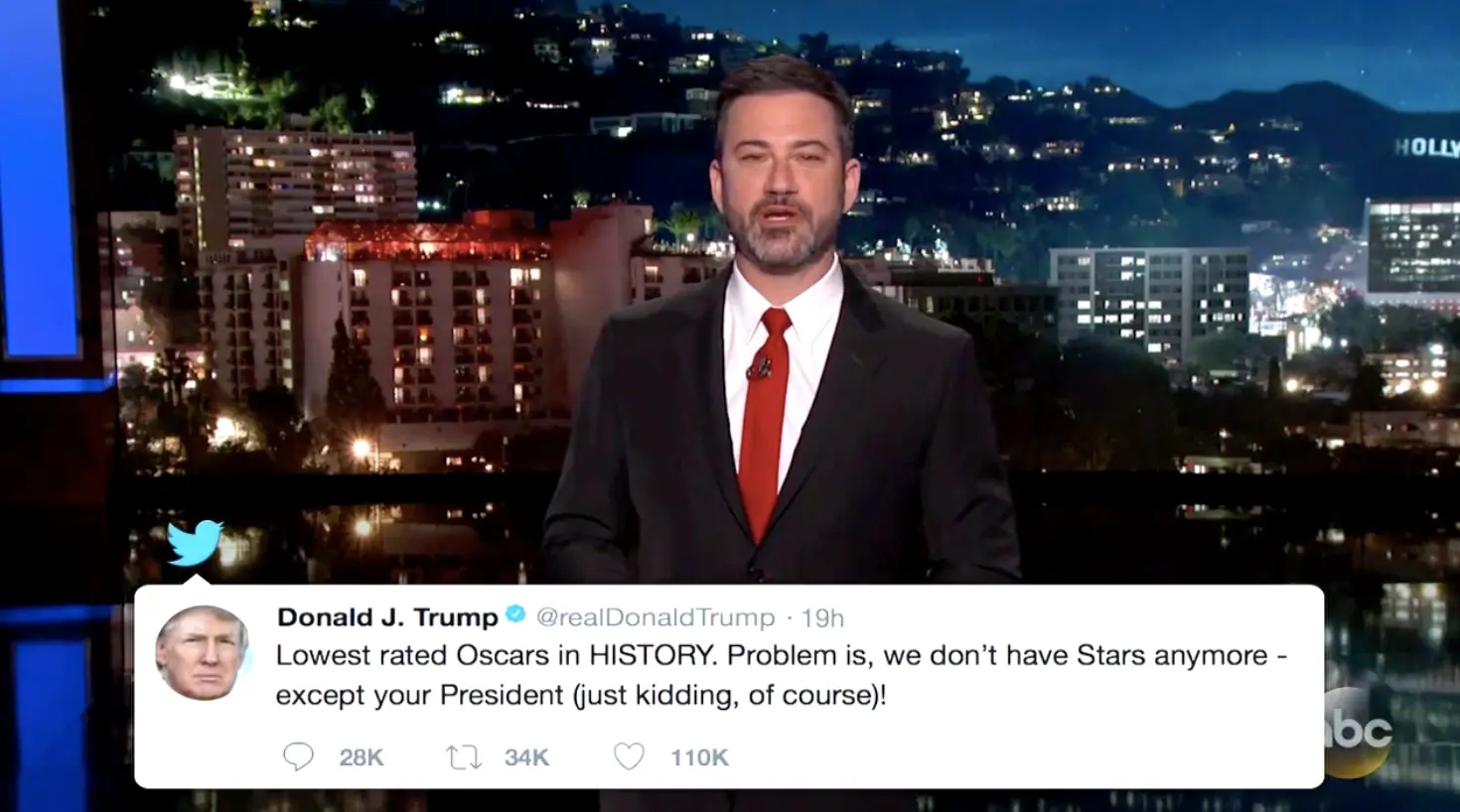Jimmy Kimmel slaat terug