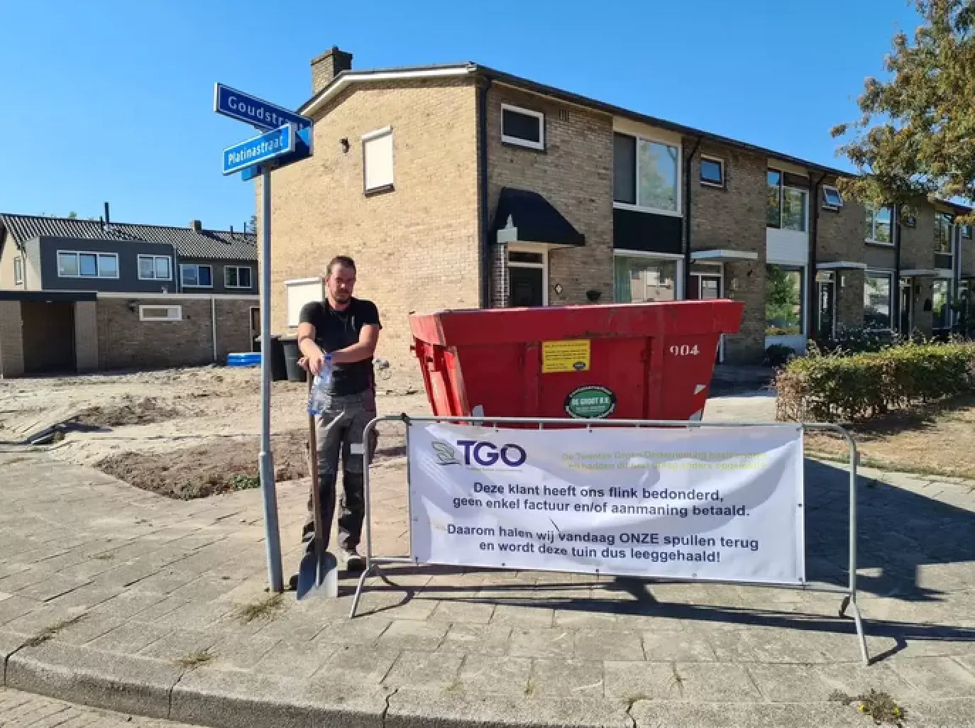 Twentse hovenier haalt tuin van klant leeg die niet betaalt