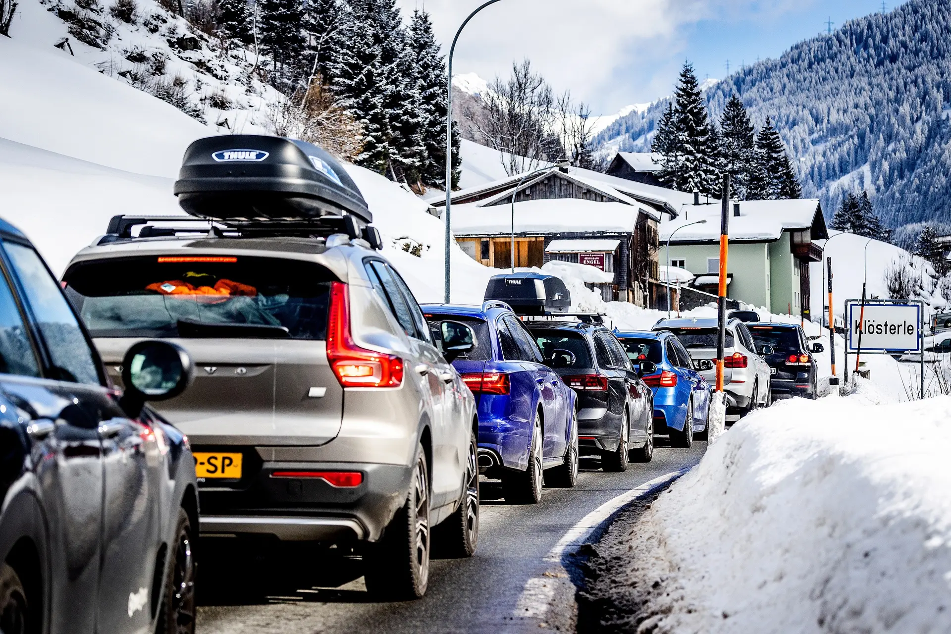 Veel files  naar skigebieden verwacht