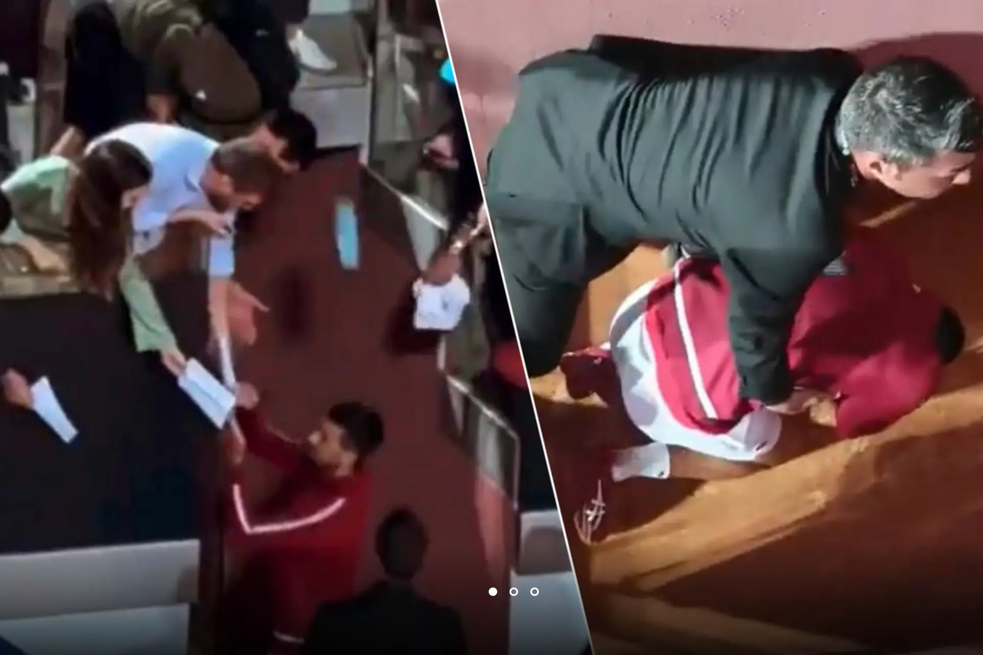 Video: Djokovic vol op hoofd geraakt door drankfles... die uit rugzak van fan glijdt