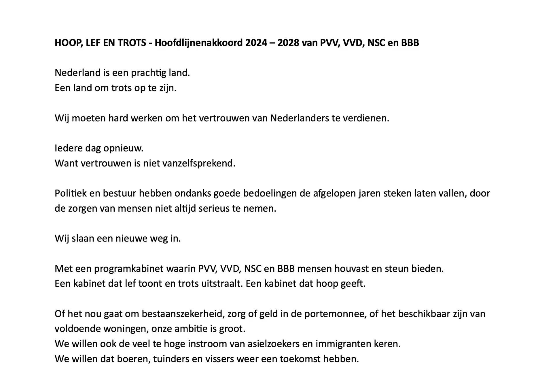 Verrassend veel verstandige voornemens in het Coalitieakkoord