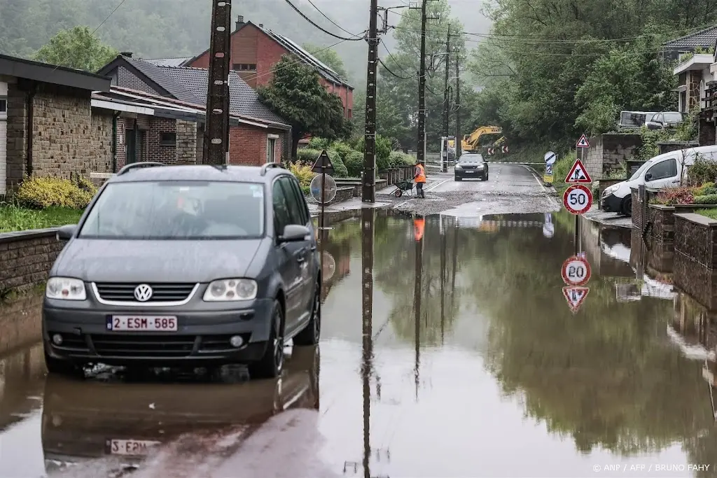 Wateroverlast in België door noodweer