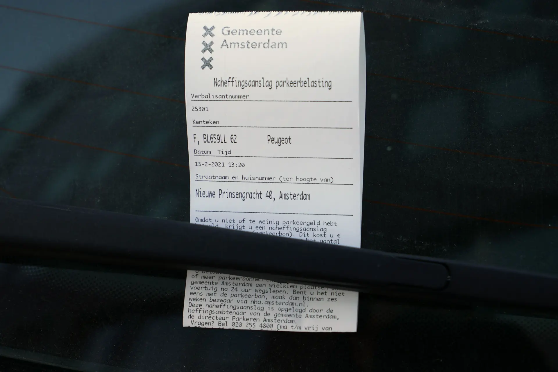 Hoe werkt een waarschuwing voor foutparkeren en hoelang blijft dit geldig?