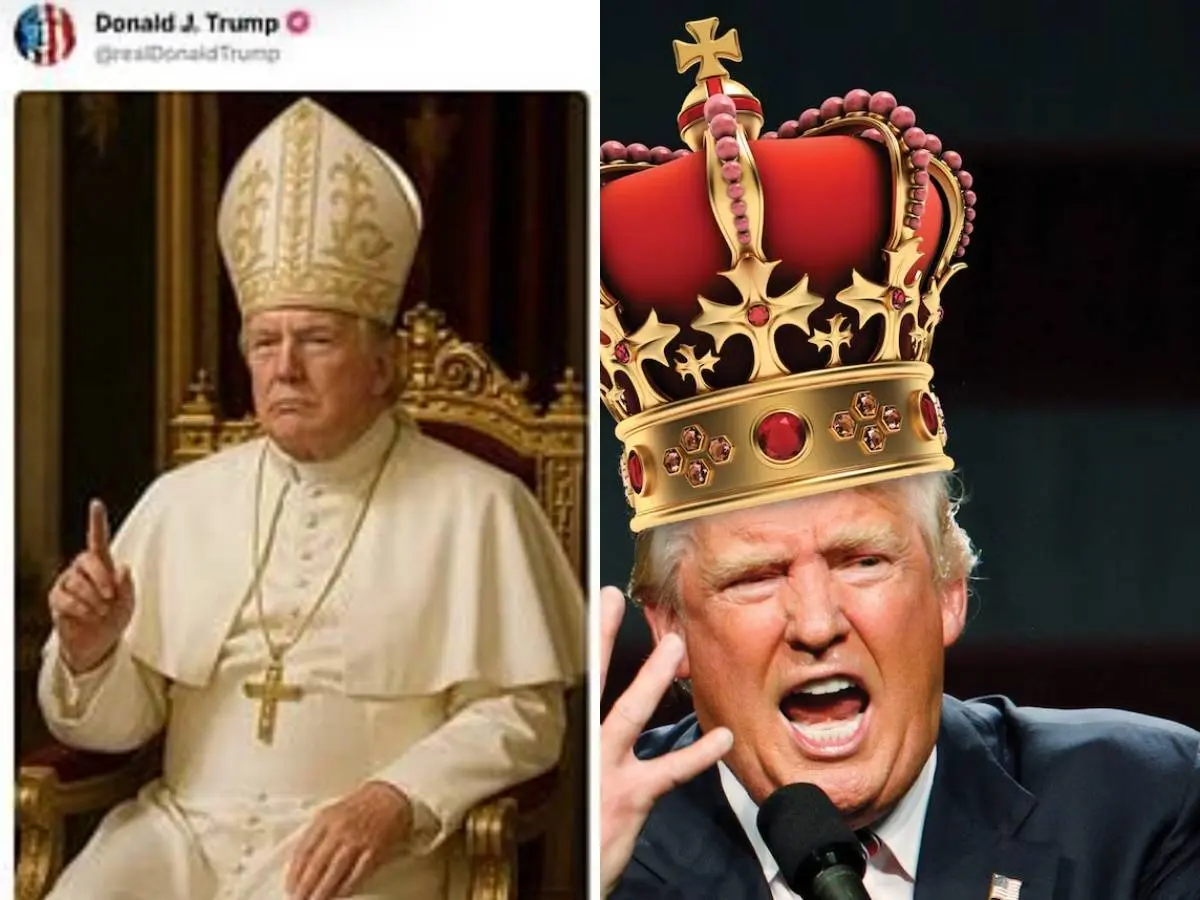 Grondwet: Trump is de twee laatste grenzen ook voorbij: hij wil paus worden en koning.