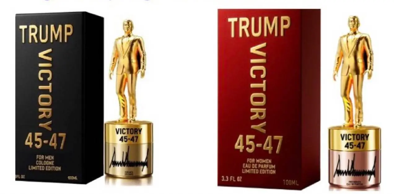 Trump promoot duur parfum met gouden beeldje van hem op de fles