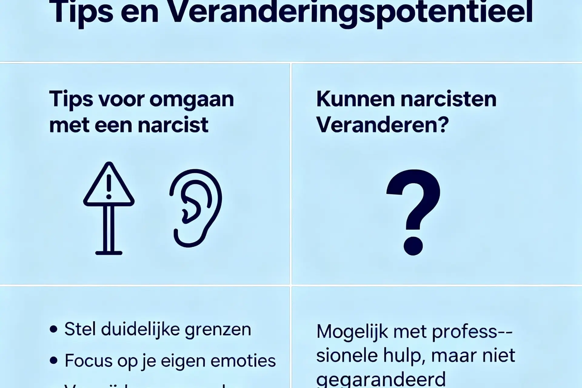 Hoe ga je om met een narcist? En kan hij nog een aardig mens worden?