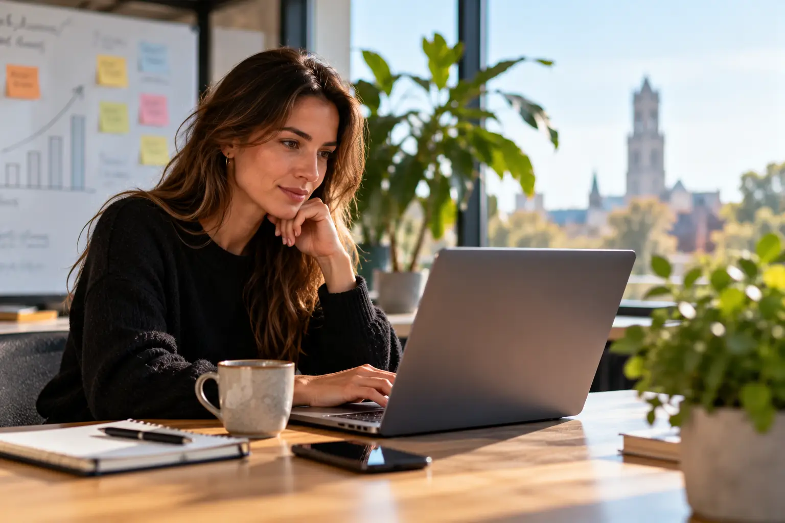 Focused Workday by the Window