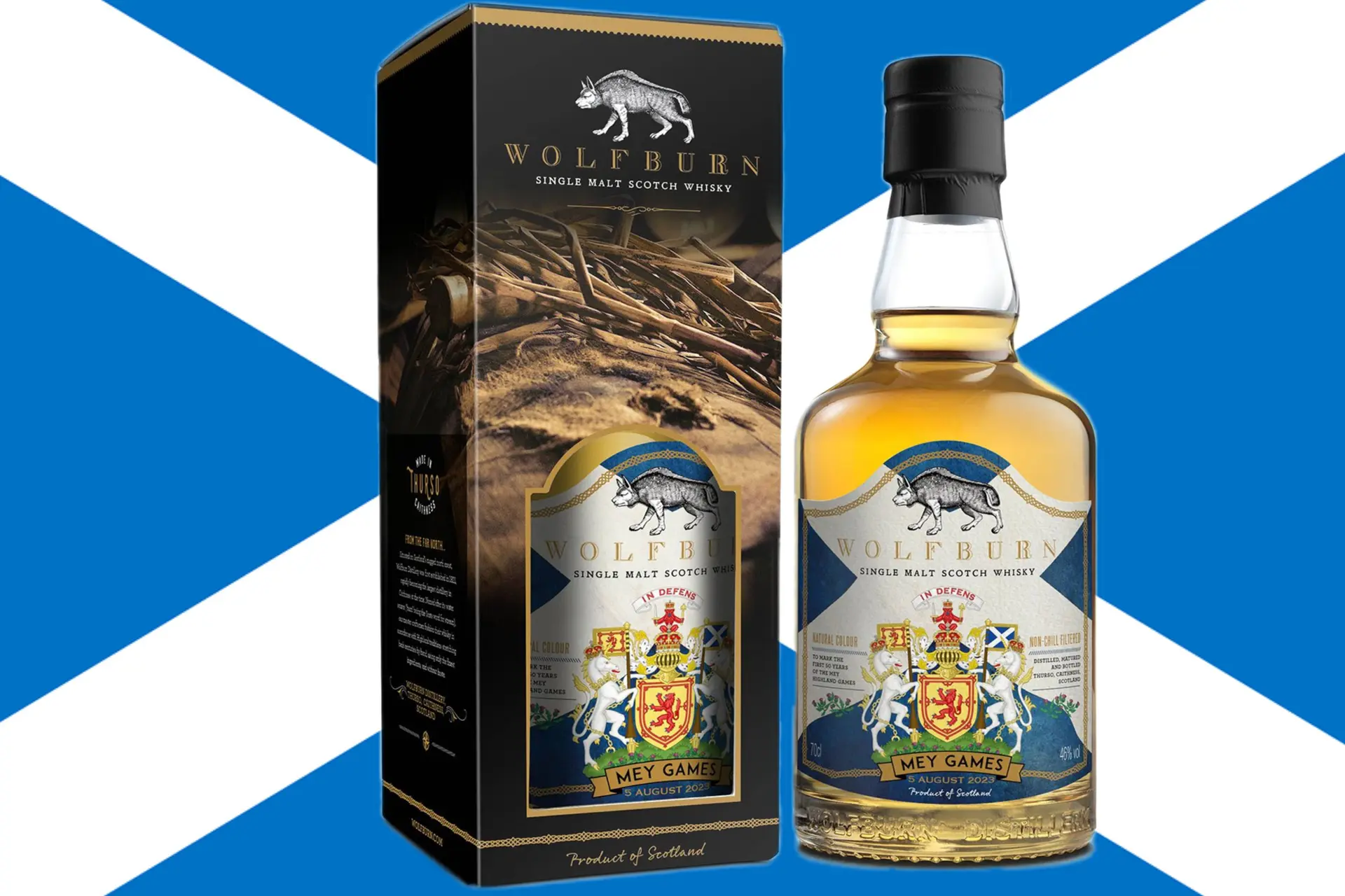 De laatste Wolfburn Mey Games 2023 whisky flessen nog te koop