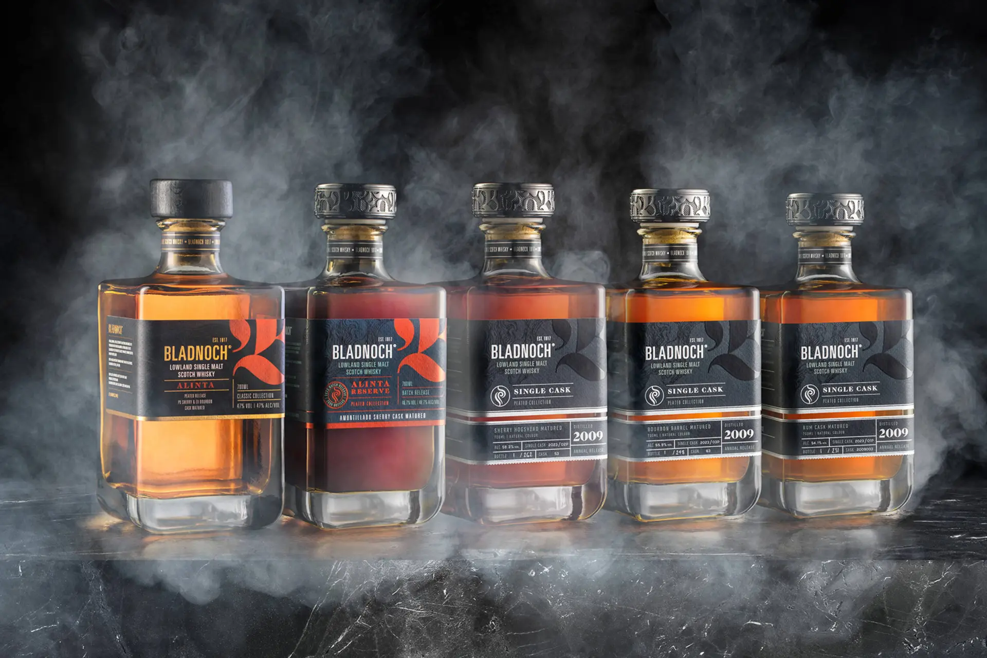 Bladnoch lanceert vier flink geturfde whisky's