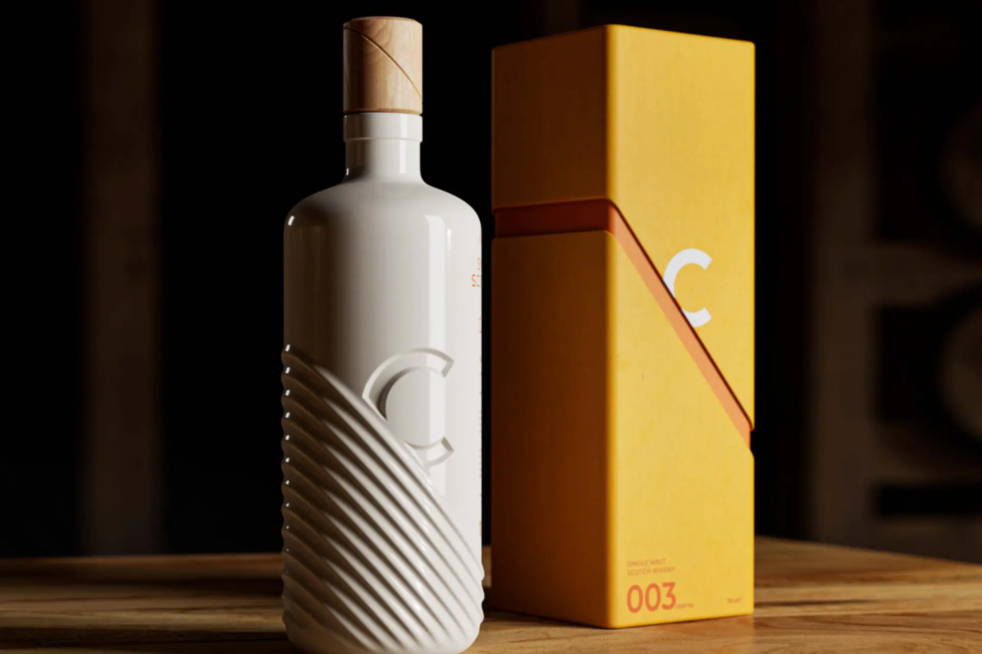 Deze Schotse single malt whisky is gebotteld in een fles van de Aston Martin DB7 ontwerper