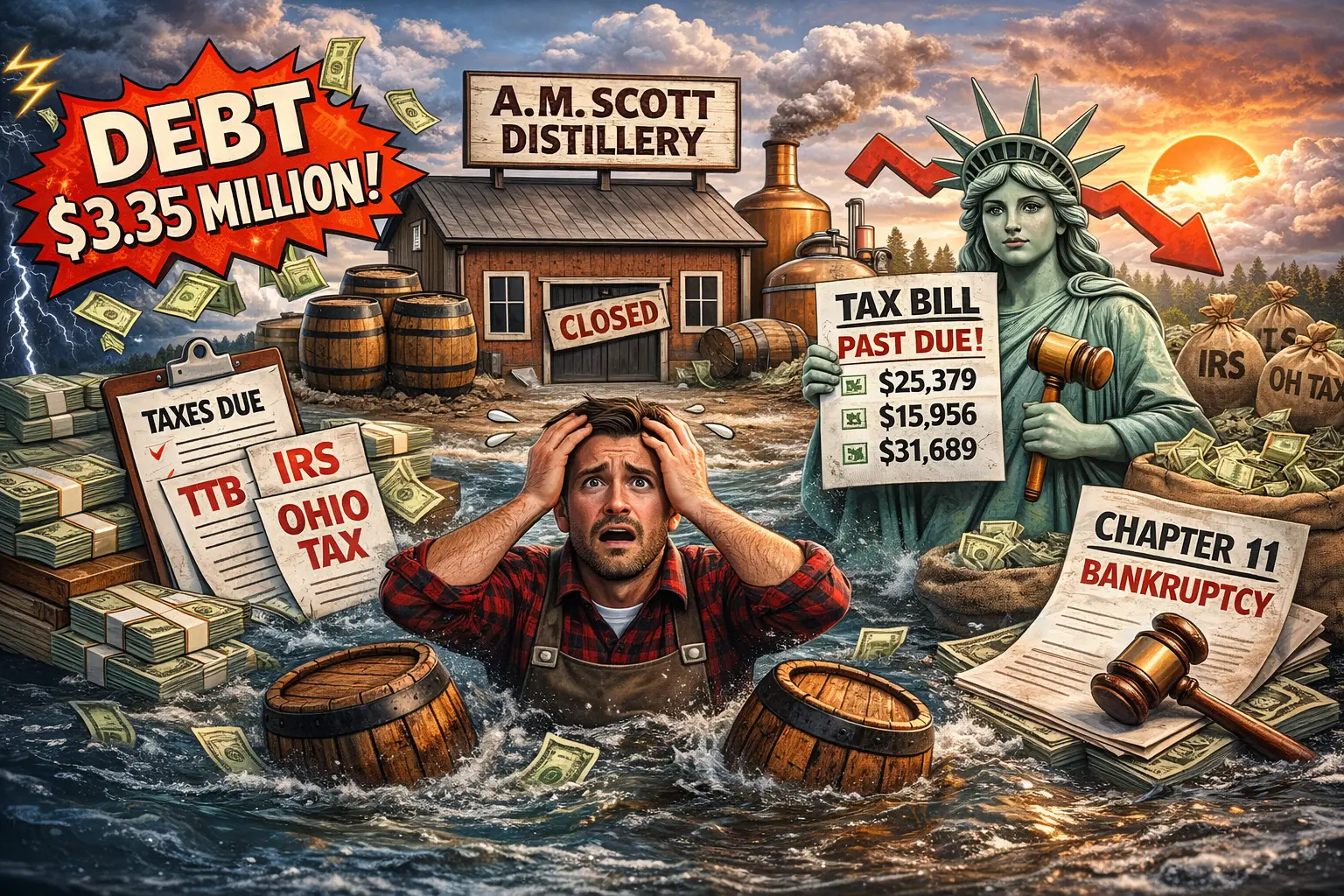 Amerikaanse distilleerderij valt om: jonge whiskyproducent in Ohio met miljoenen-schuld