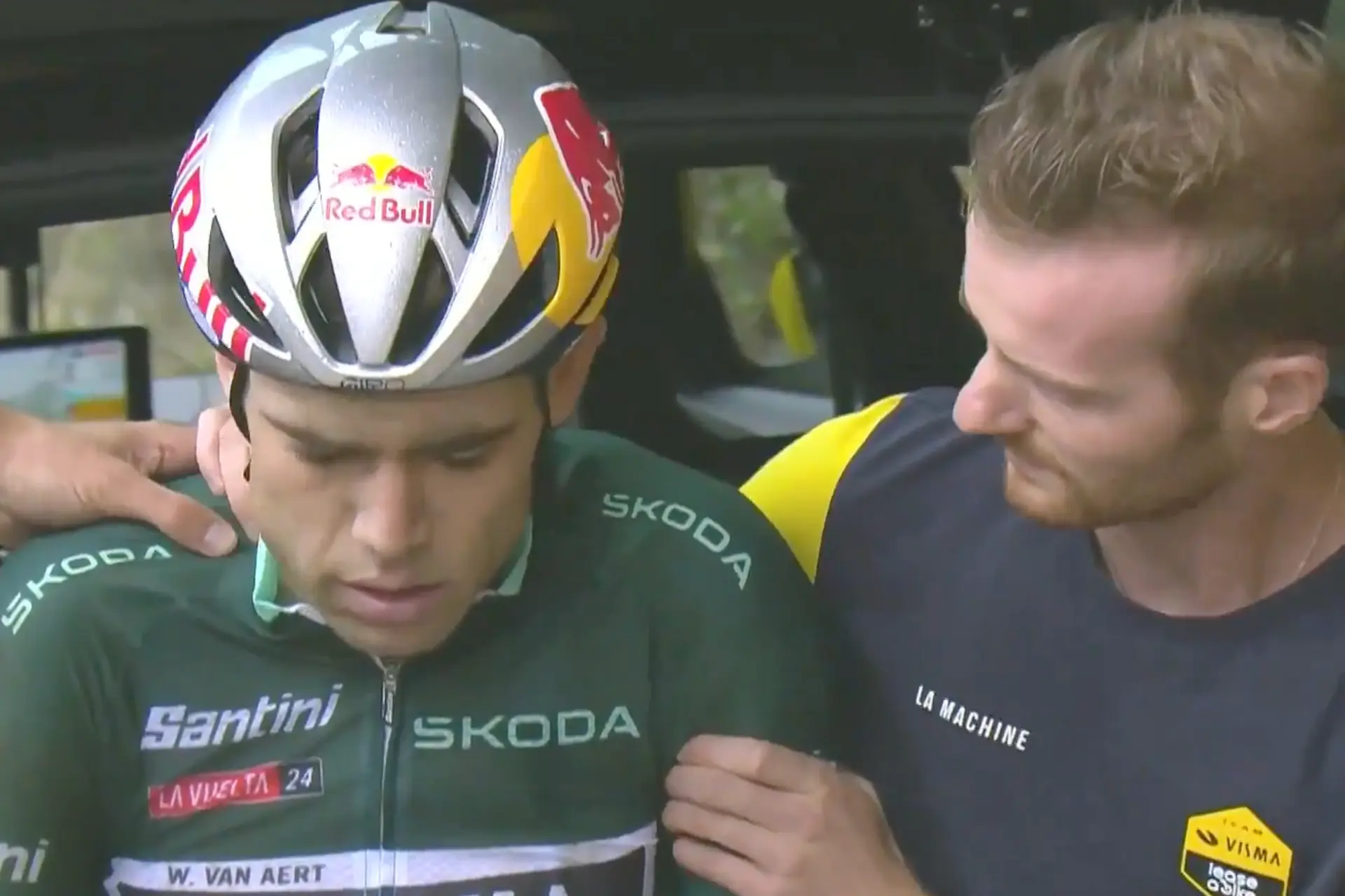 Tiesj Benoot belde 'redelijk lang' met Wout van Aert: 'Hij baalt enorm'
