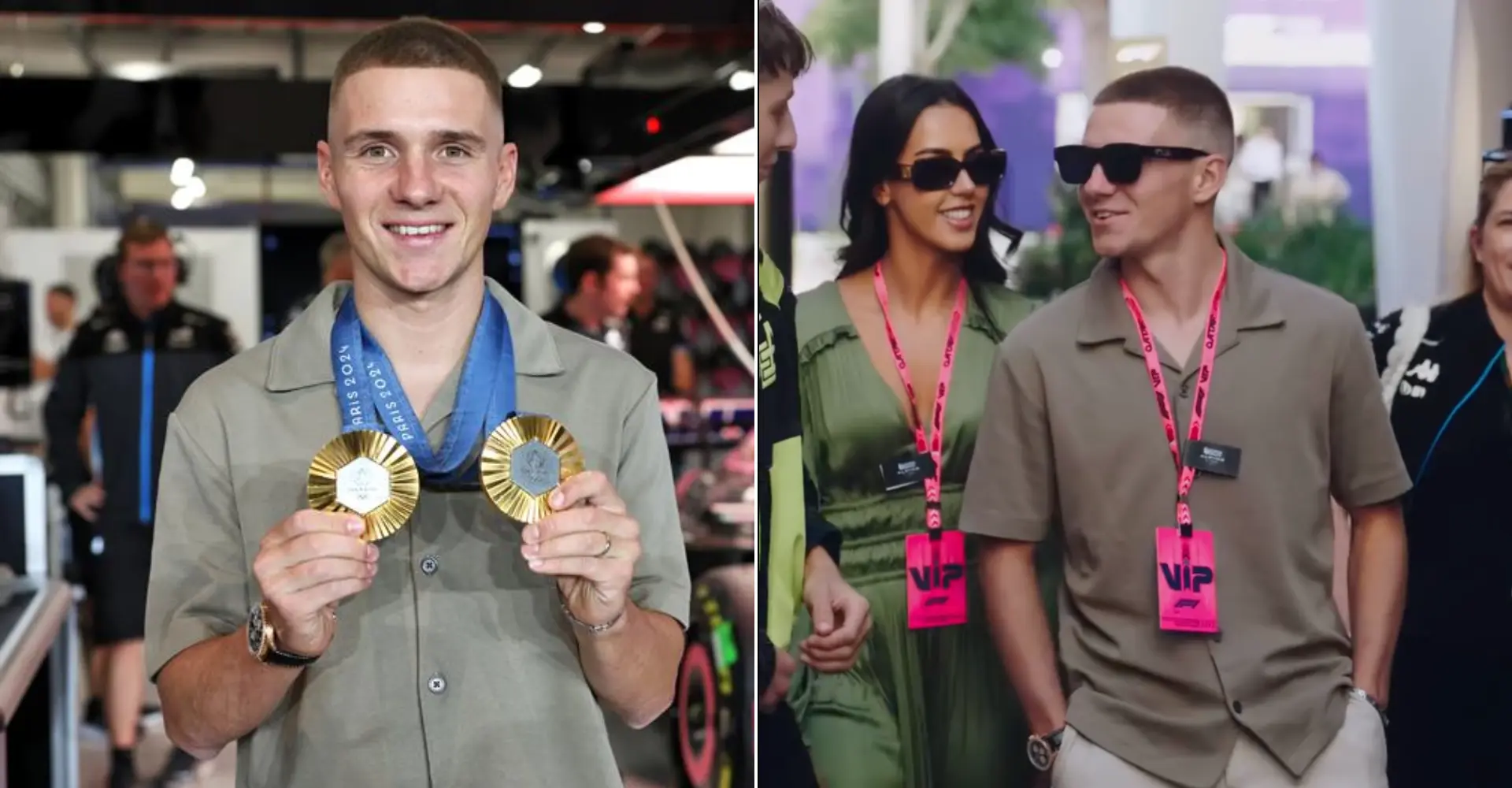 VIDEO. Remco Evenepoel en Oumi Rayane schitteren tussen vedetten op Formule 1-race in Qatar