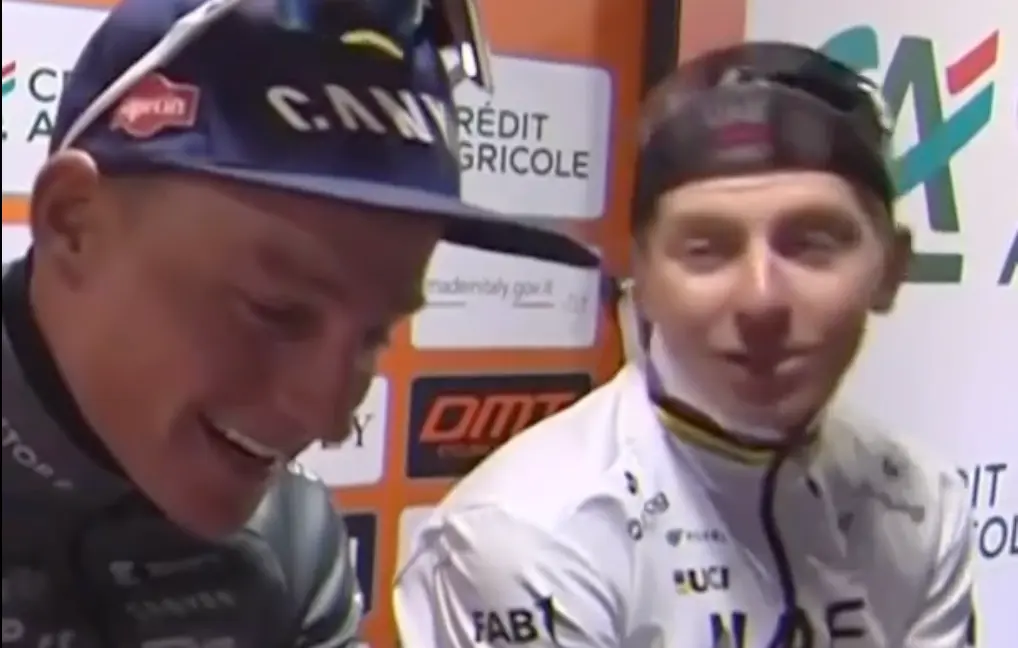 Onthuld: dit zeiden Van der Poel & Pogacar tegen elkaar na finish in Milaan-San Remo