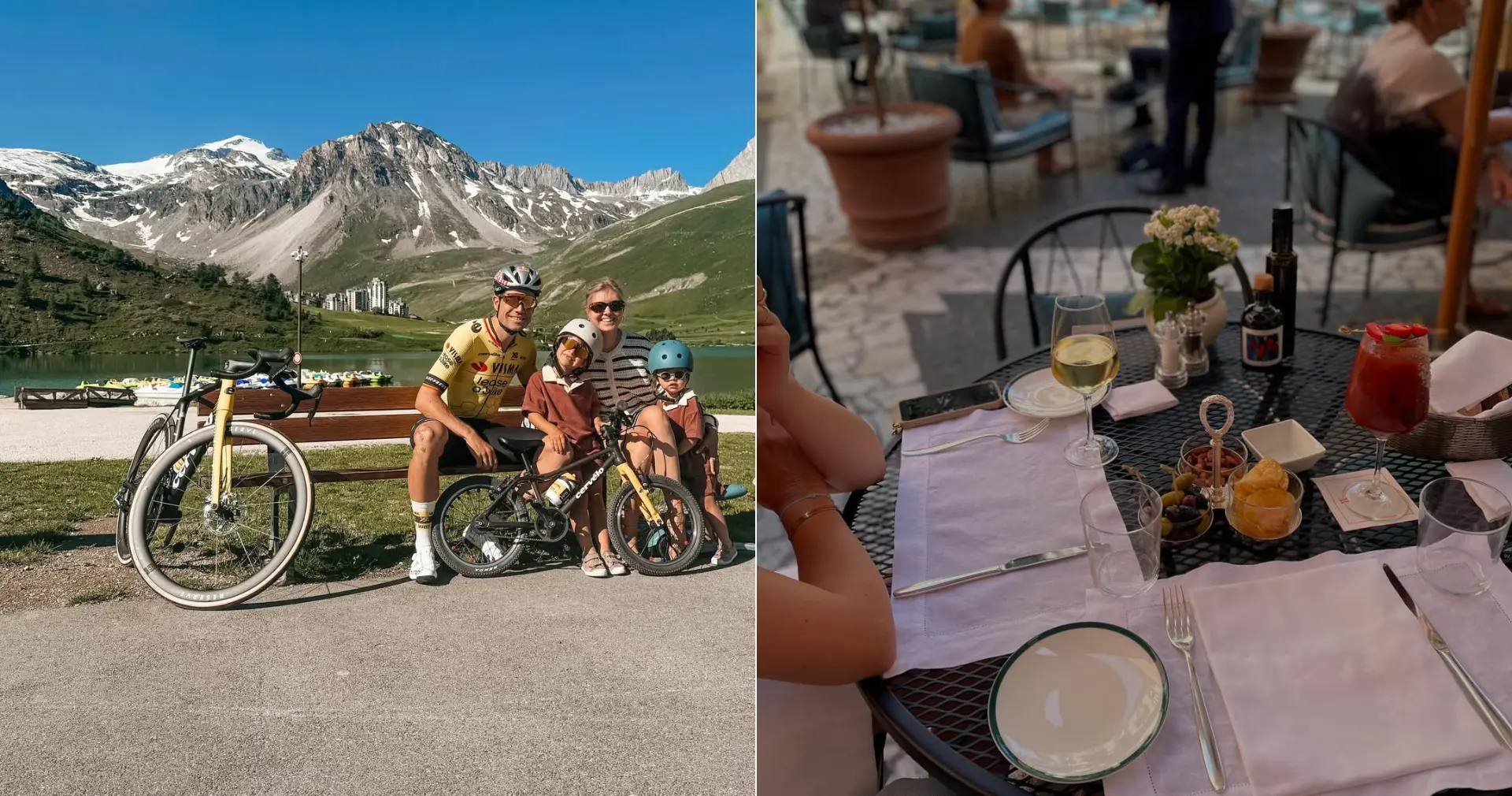 Wout van Aert deelt fotoreeks van 'vakantie' met gezin in Tignes