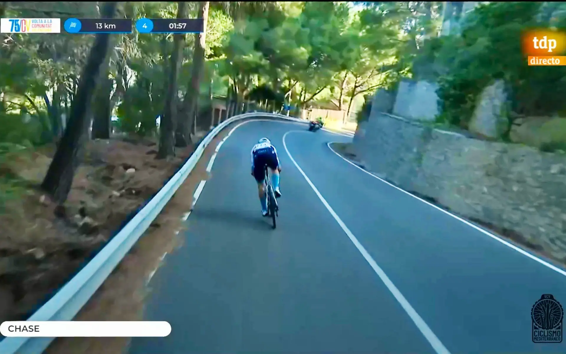 VIDEO: Matej Mohoric zijn demarrage in de afdaling van de Desierto de Las Palmas tijdens Volta a la Comunitat Valenciana