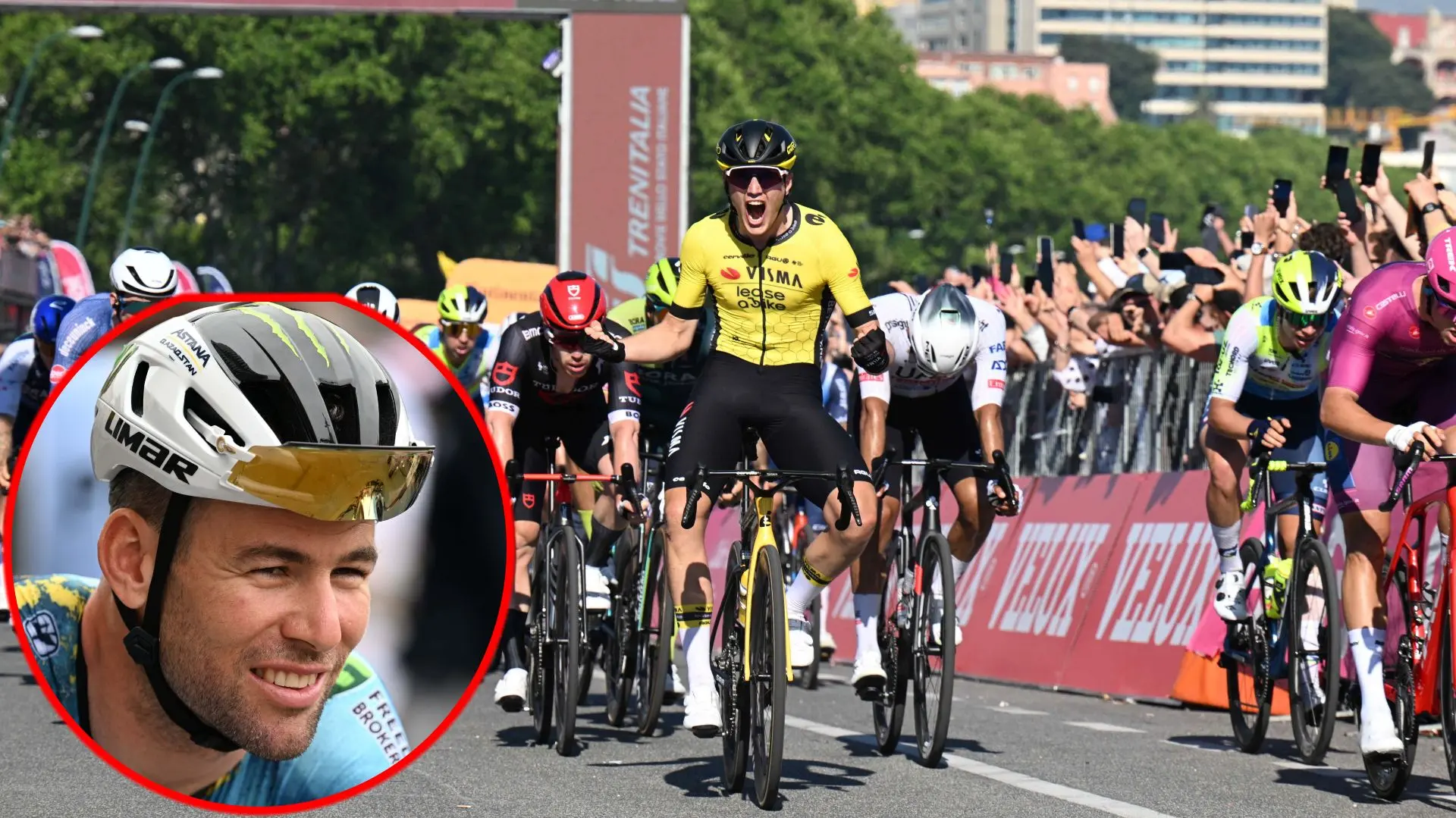 "Daar winnen zal je voor altijd herinneren" - Lovende woorden van Mark Cavendish voor de overwinning van Olav Kooij in de Giro d'Italia