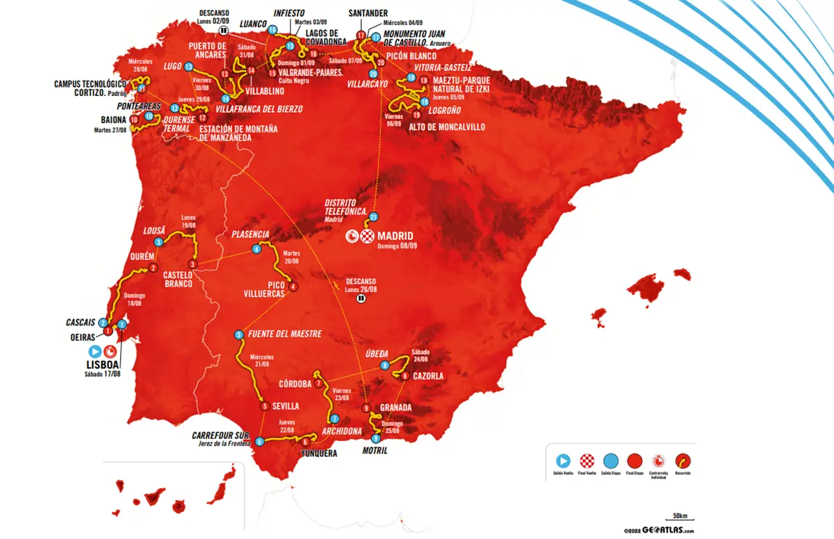 Profiel & Route Vuelta a Espana 2024 - start Portugal; 9 bergtoppen; terugkeer van Cuitu Negru