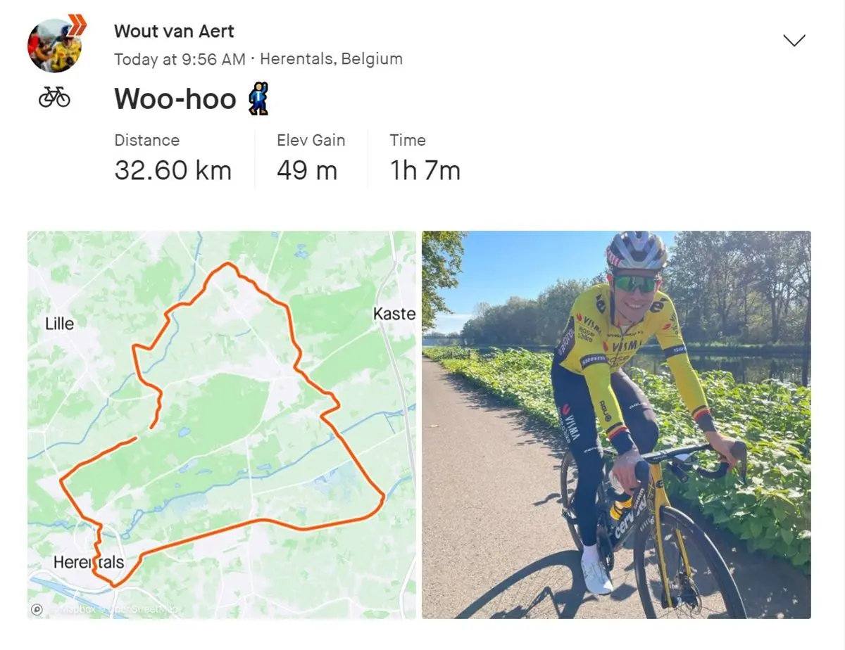 Wout van Aert is terug! 31 dagen na val in La Vuelta zit de Visma-renner weer op de fiets