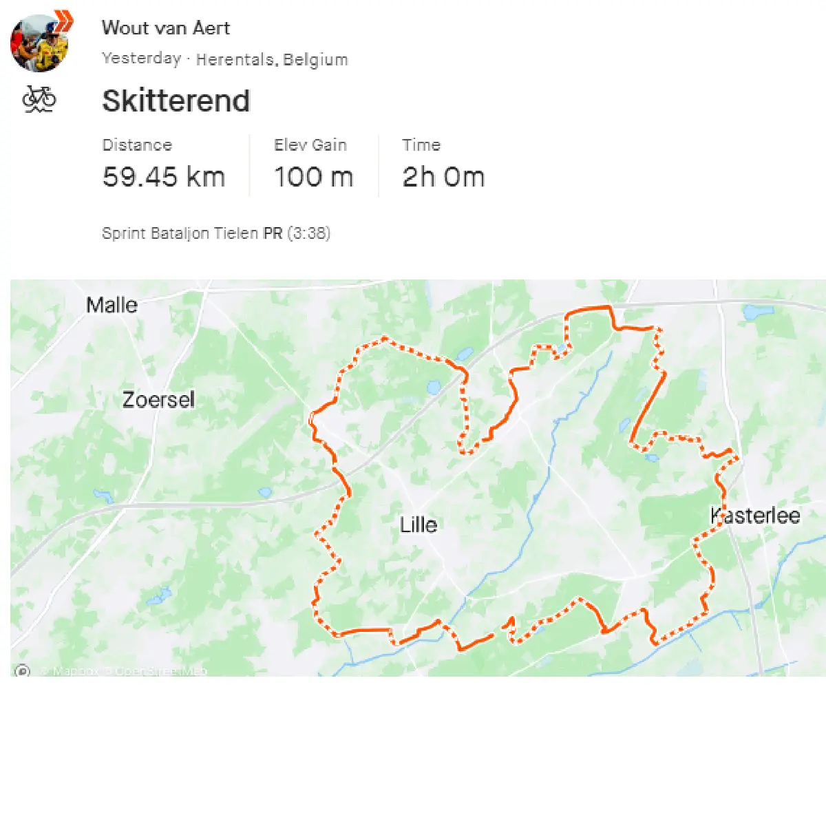 Wout Van Aert werkt verder aan herstel met training over gravel