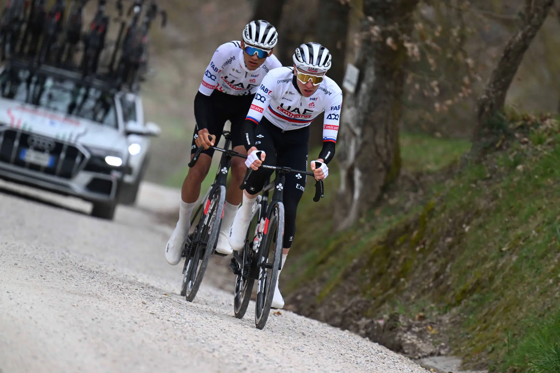 Voormalig wereldkampioen noemt twee renners die Tadej Pogacar kunnen uitdagen in Strade Bianche: "Beiden passen goed bij dit parcours"