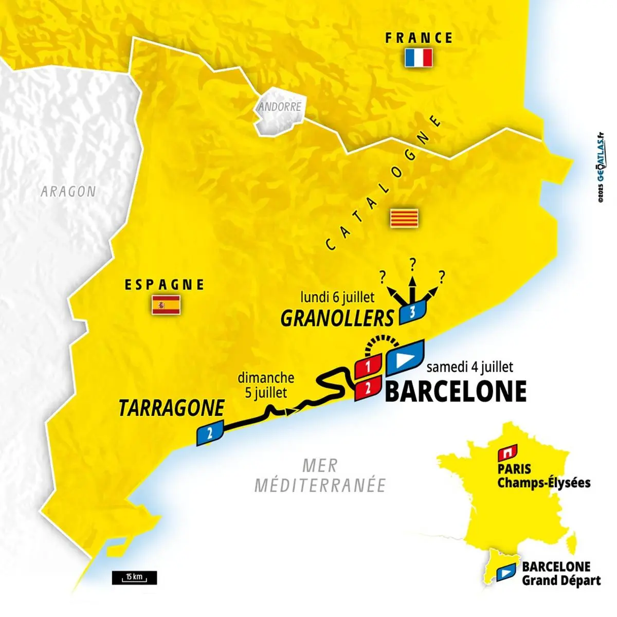 OFFICIEEL: Tour de France 2026 met Montjuic-finale bergop voor zowel ploegentijdrit en etappe 2