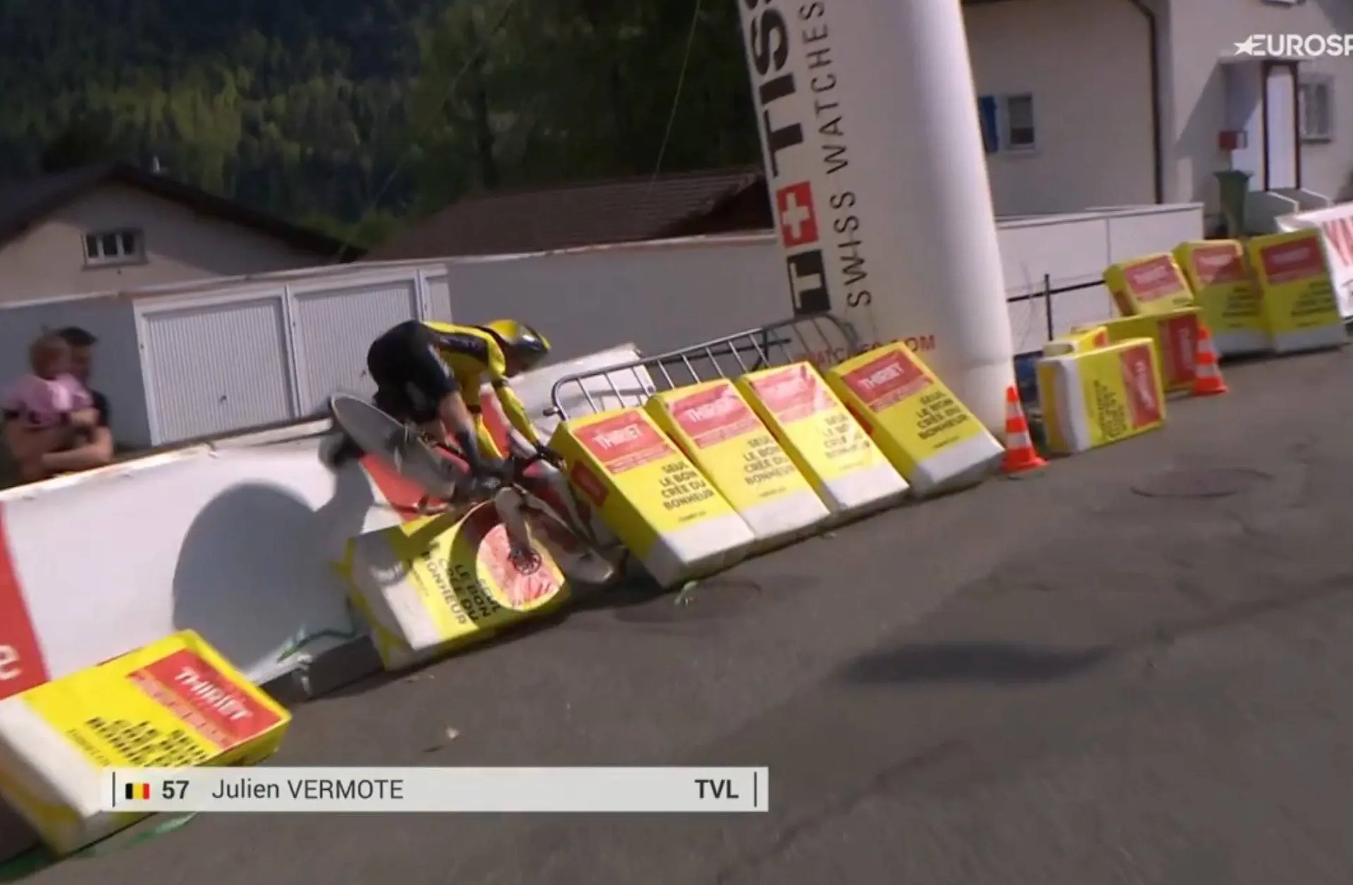 Medisch rapport en uitvallers Tour de Romandie 2025 | Update proloog - Visma renner valt over barrière