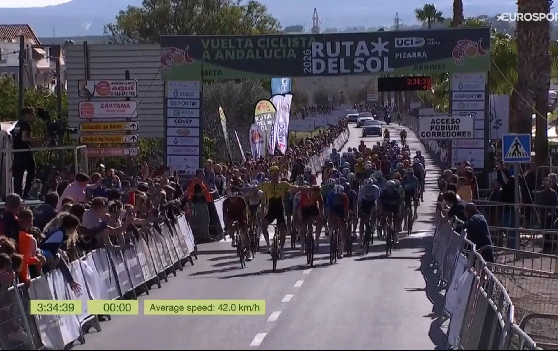 Uitslag Vuelta a Andalucia 2026 etappe 1 | Christophe Laporte pakt zege voor Visma in sprint op de openingsdag
