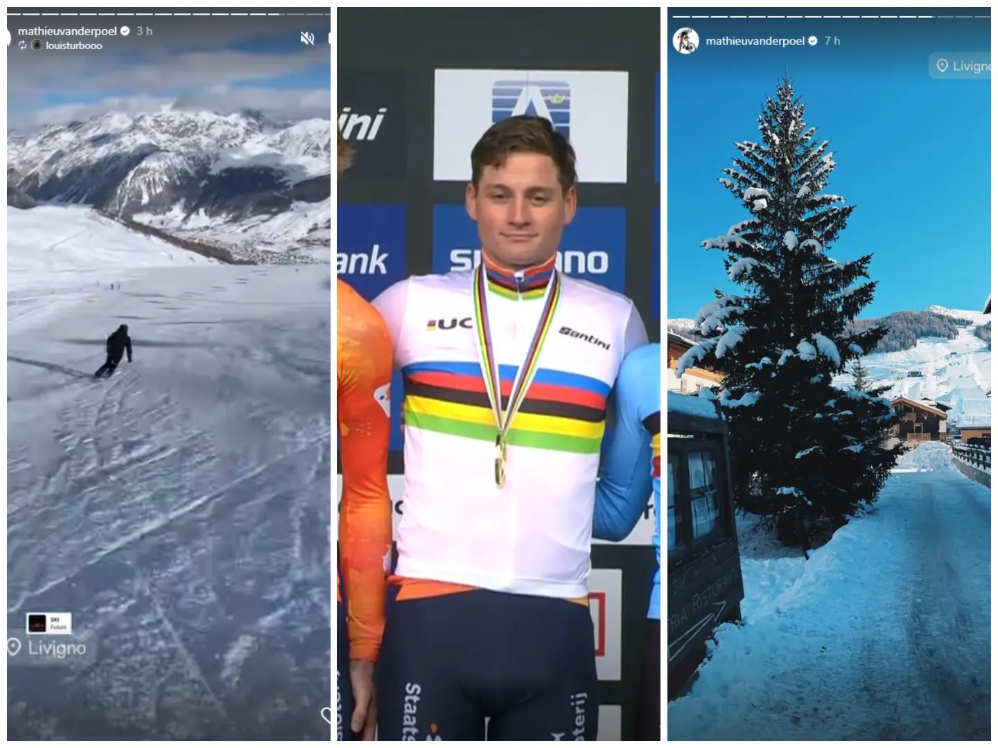 VIDEO: Mathieu van der Poel geniet van skivakantie in Livigno