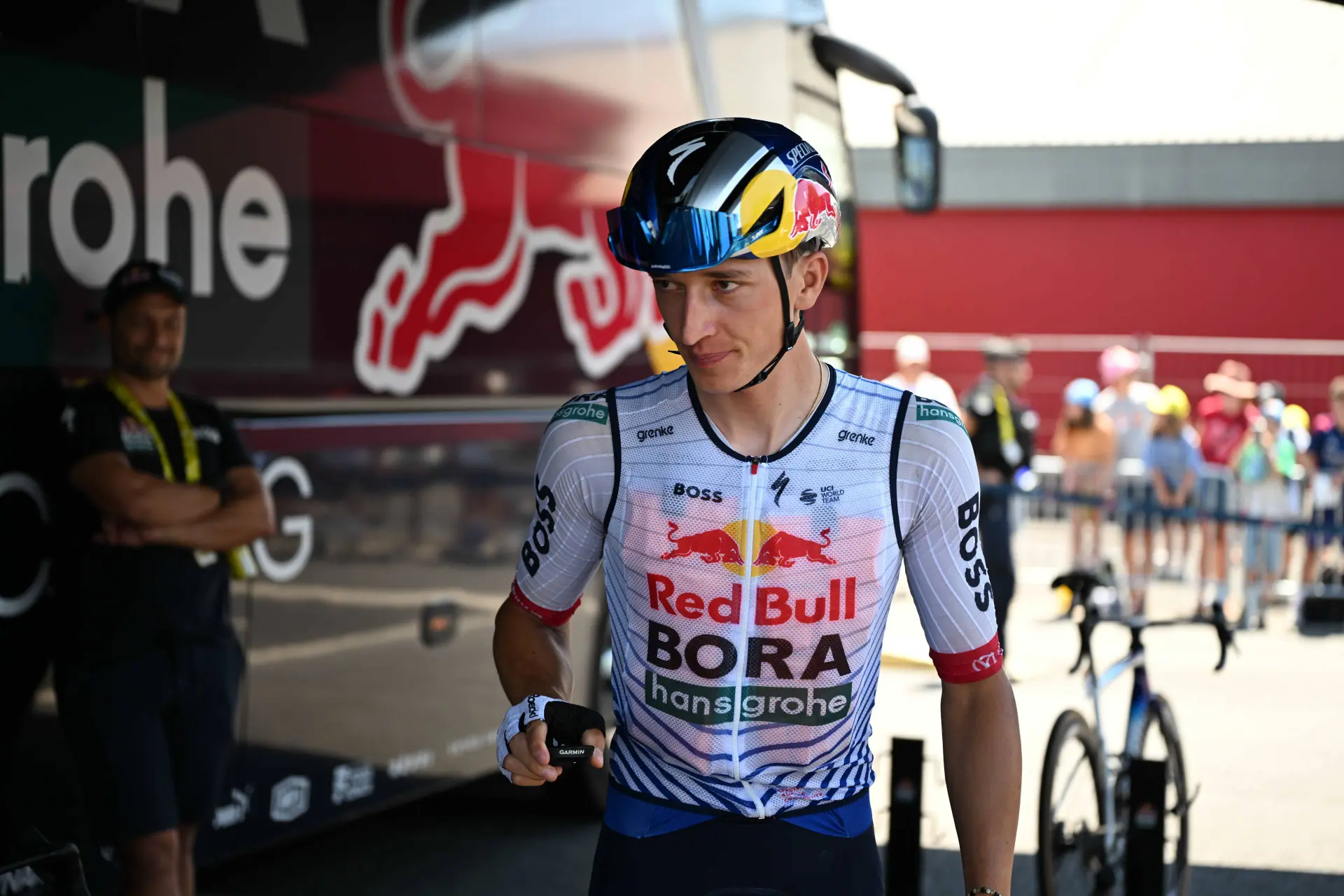 Florian Lipowitz voor etappe 9 in de Tour de France 2026