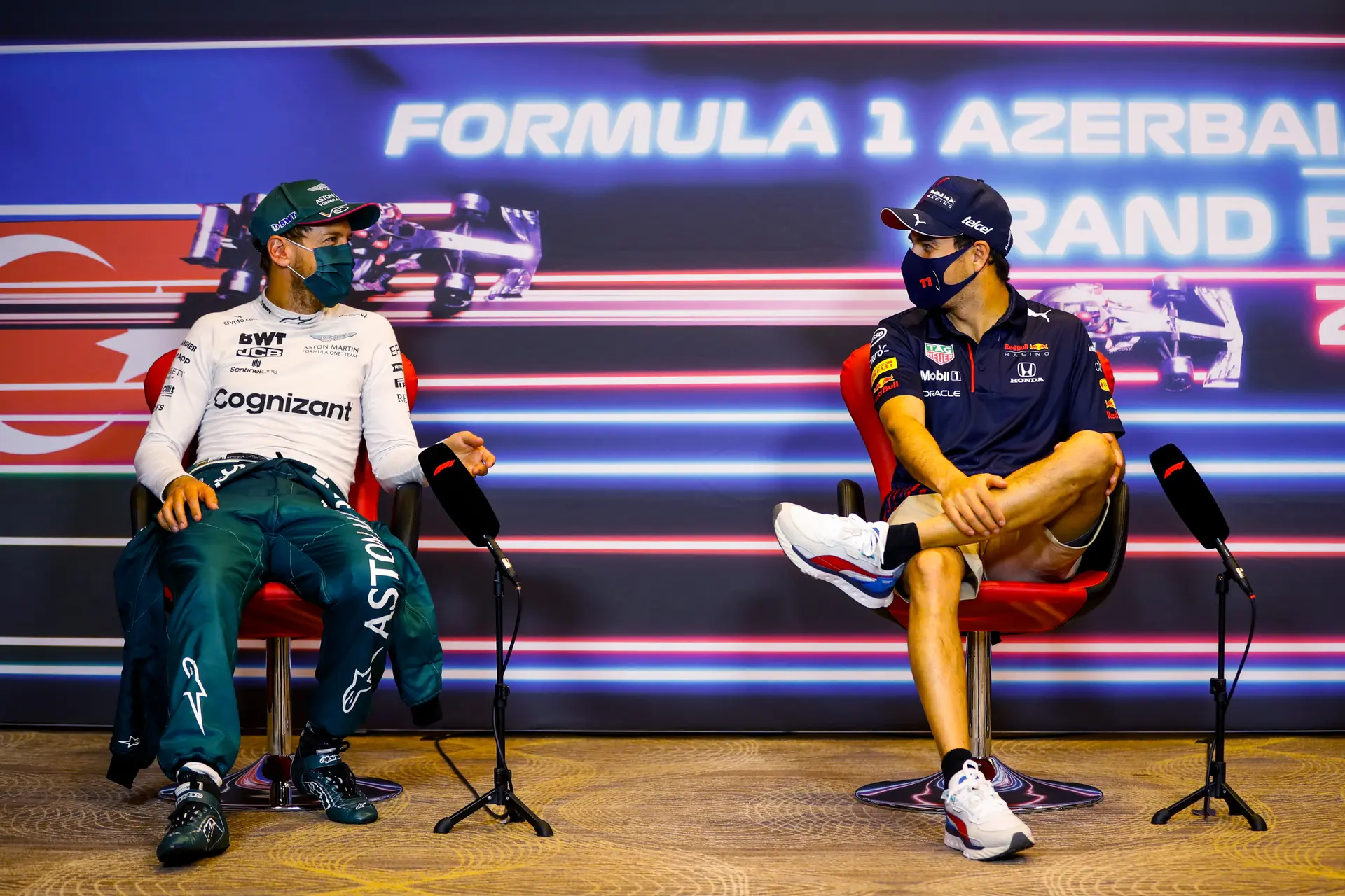 Sergio Perez Sebastian Vettel