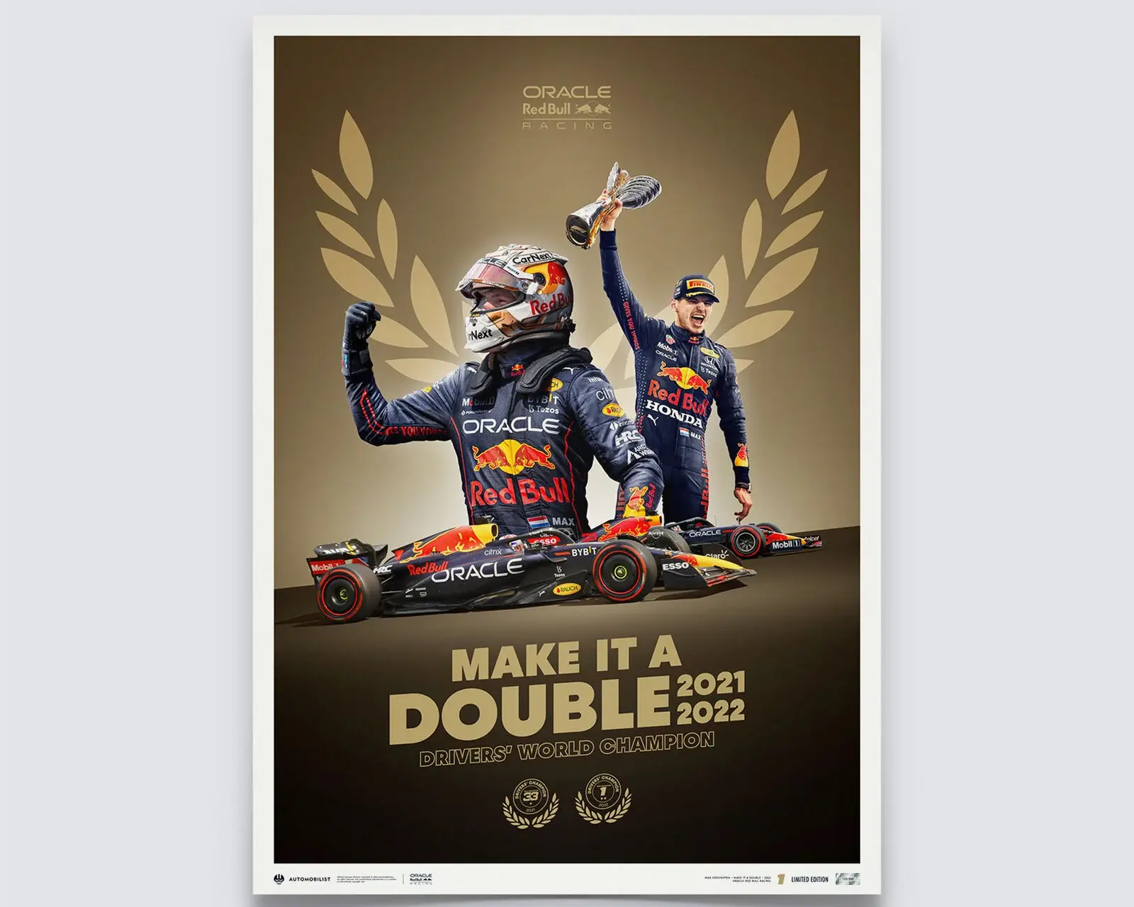 Vier de wereldtitel van Verstappen met een speciale limited edition poster!