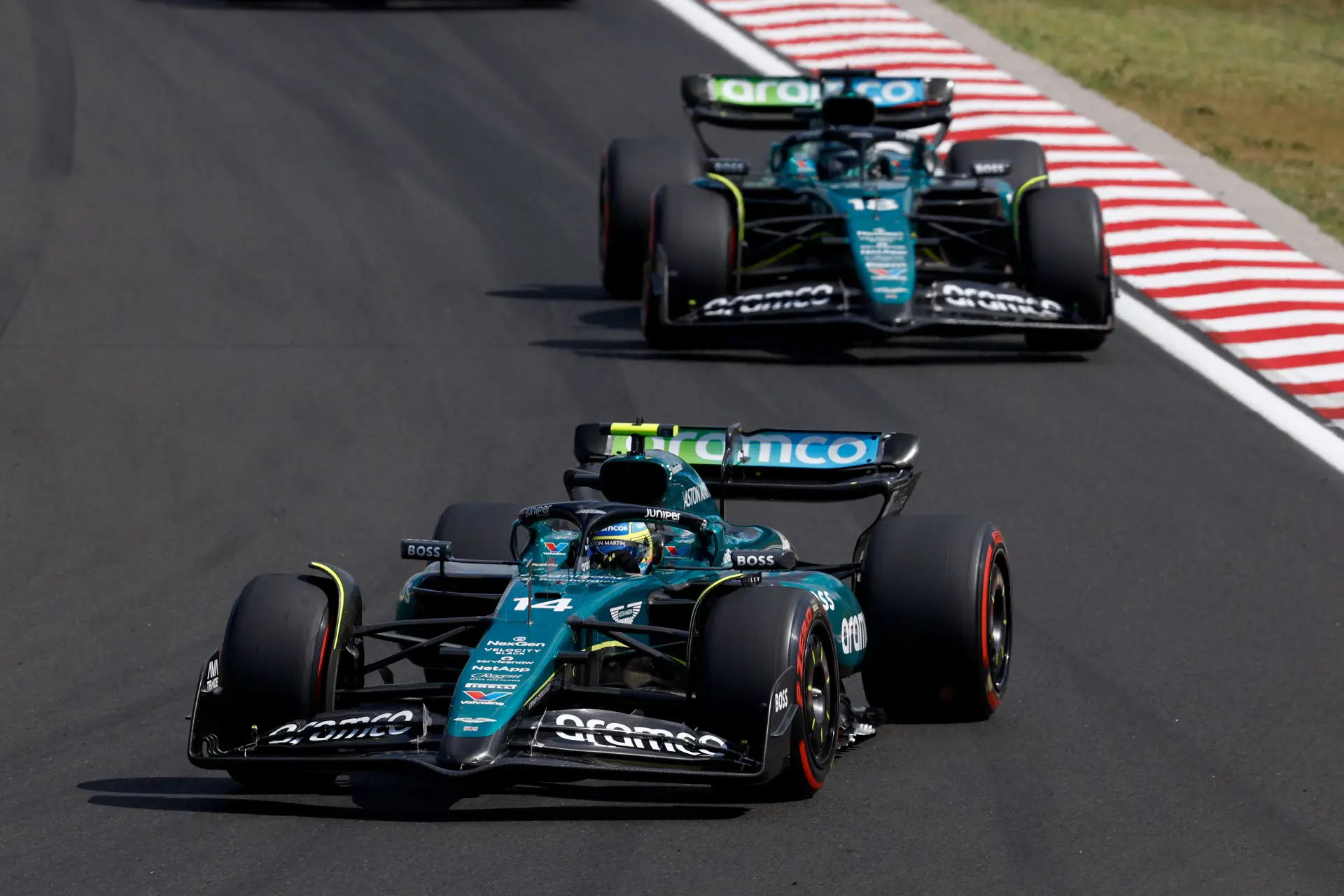 lance stroll fernando alonso aston martin gp hongarije 2024