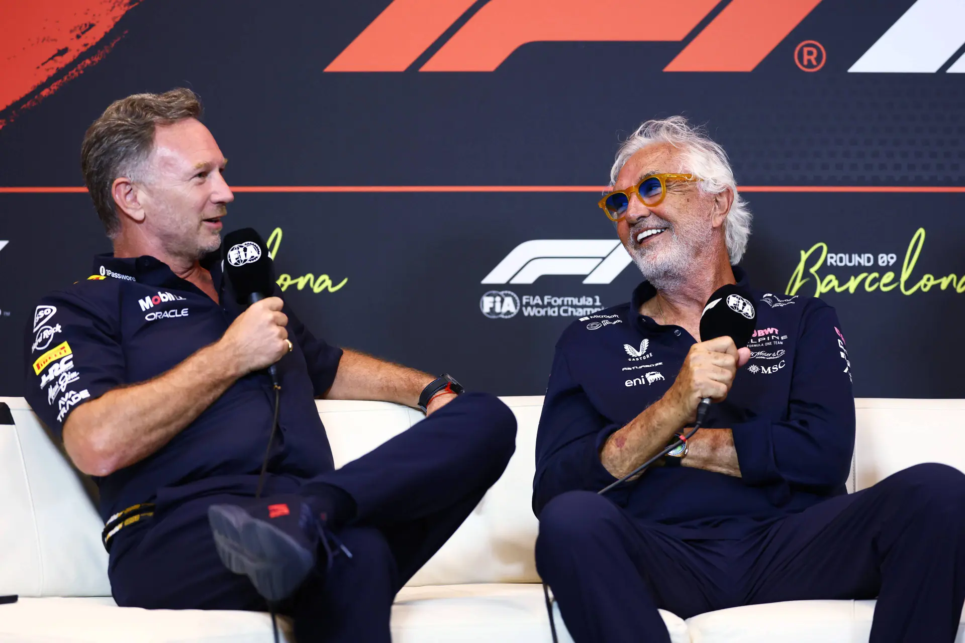 christian horner red bull racing gp spanje 2025 vrijdag flavio briatore alpine persconferentie 4