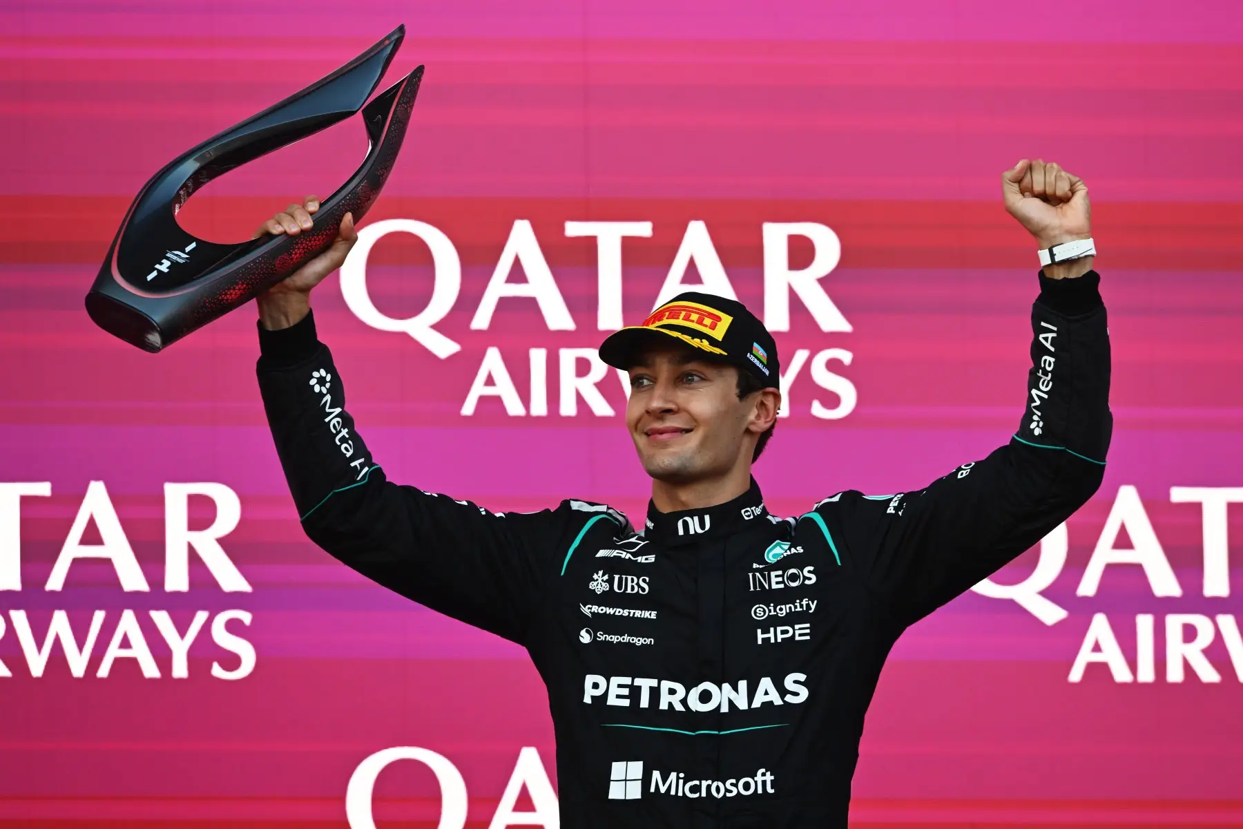 george-russell-podium-baku-bakoe-azerbeidzjan-2026