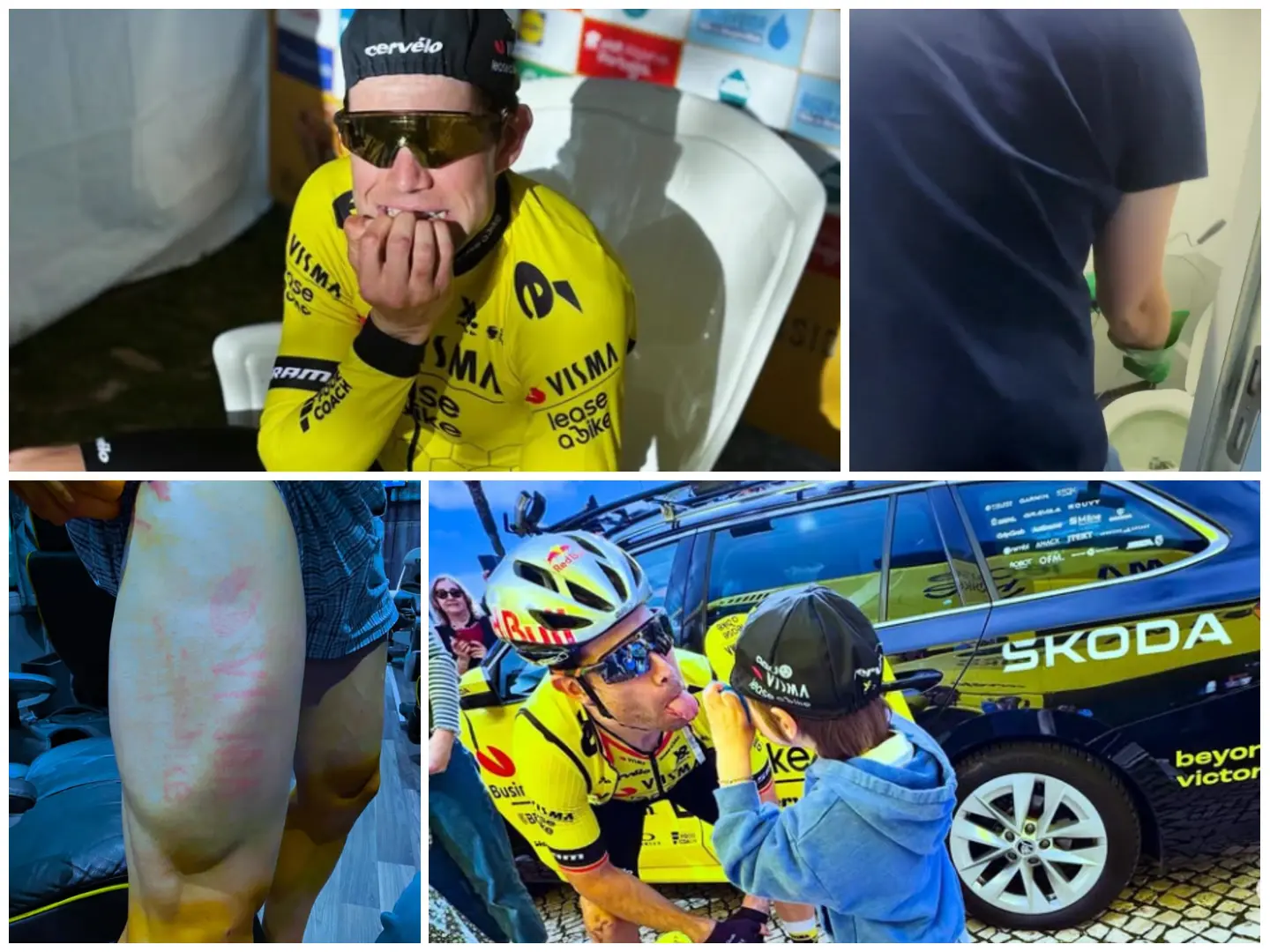 📸 A week in Algarve with Wout van Aert: Nail-biting in the hotseat, Visma 'tattoos,' and cleaning the toilet on the bus