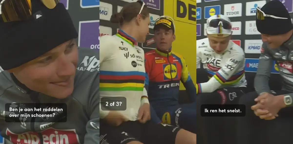 📹 Behind the scenes: this is what Pogacar, Kopecky, Van der Poel, Ferrand-Prévot, Pedersen and Lippert discussed
