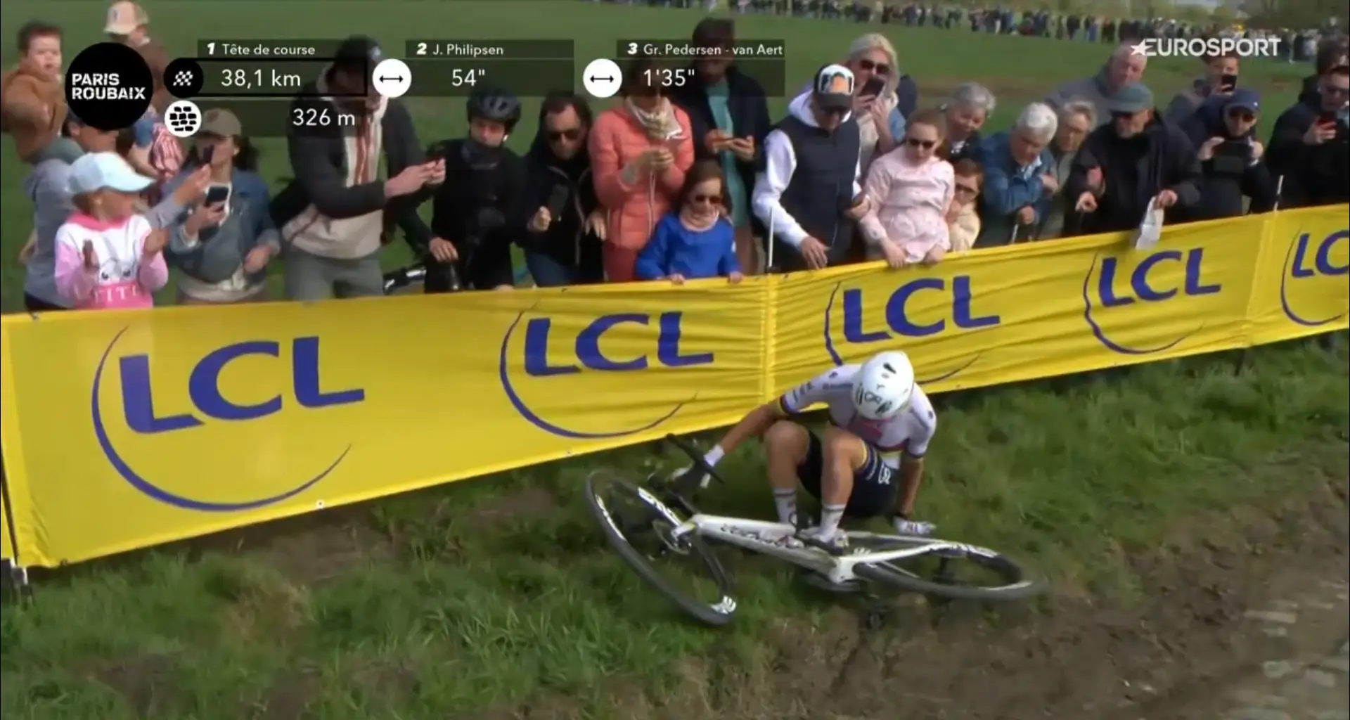Pogacar disappoints Strava fans after "one of the highest power outputs I’ve ever seen" and enjoys Roubaix shower after crash