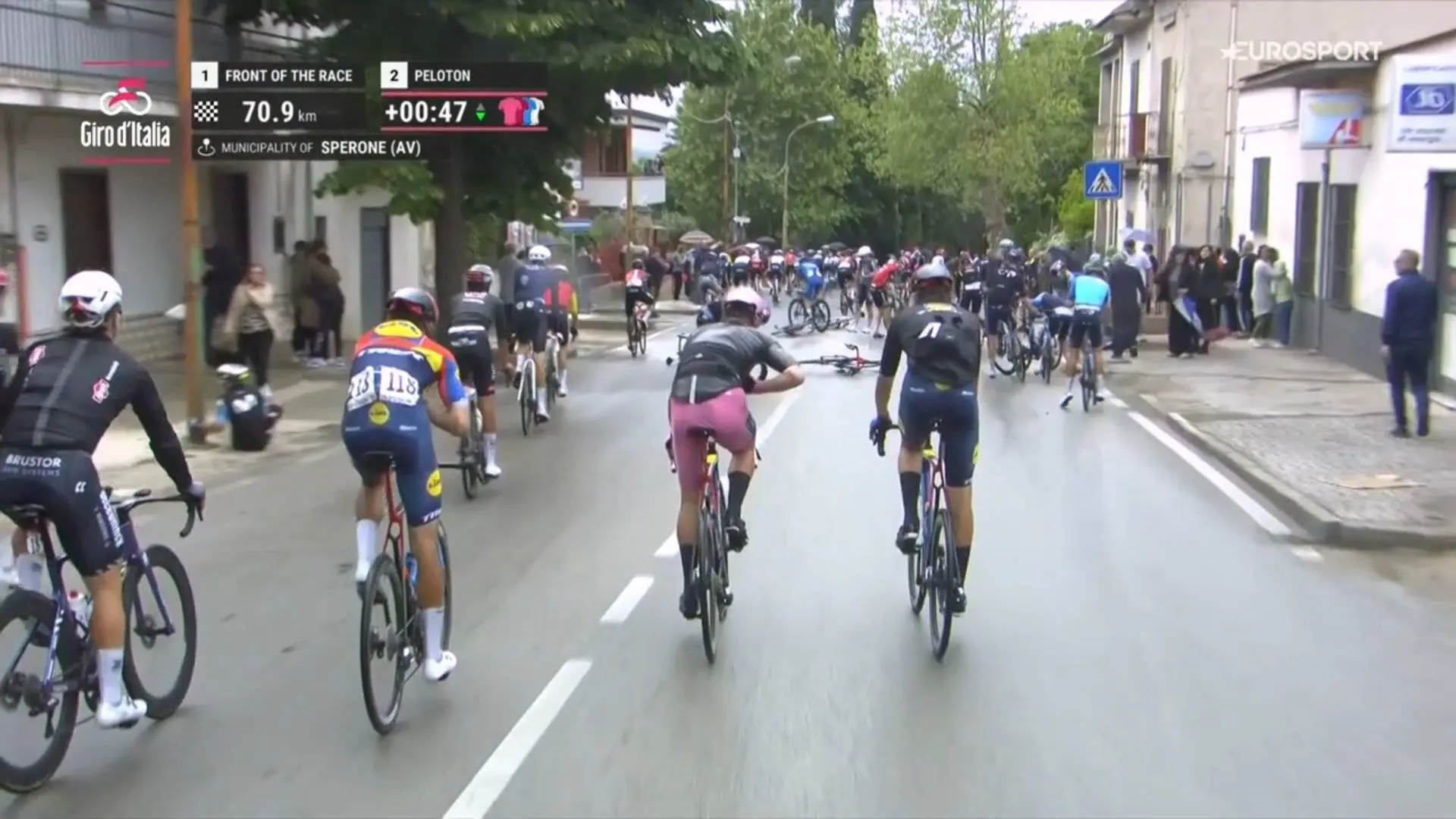 Mads Pedersen feeling the pain after crash as teammate Mathias Vacek eyes pink jersey on mountain stage