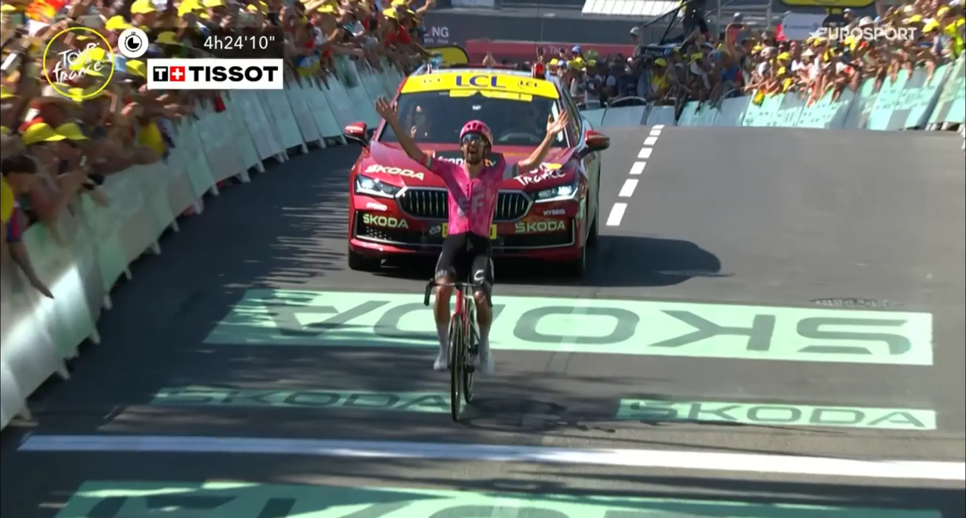 Van der Poel takes yellow jersey by a second after chaotic day in the breakaway; Healy wins stage in typical Healy style